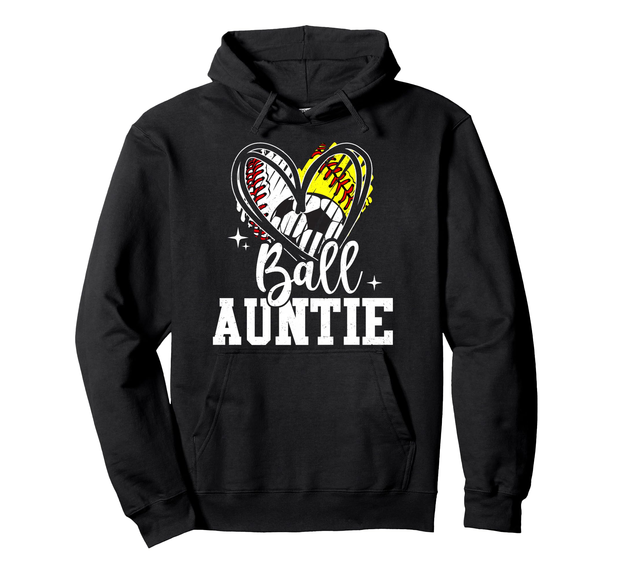Ball Auntie Baseball Softball Soccer Hoodie - Casual Everyday Wear Unisex - T-Shirt, Sweatshirt, Hoodie