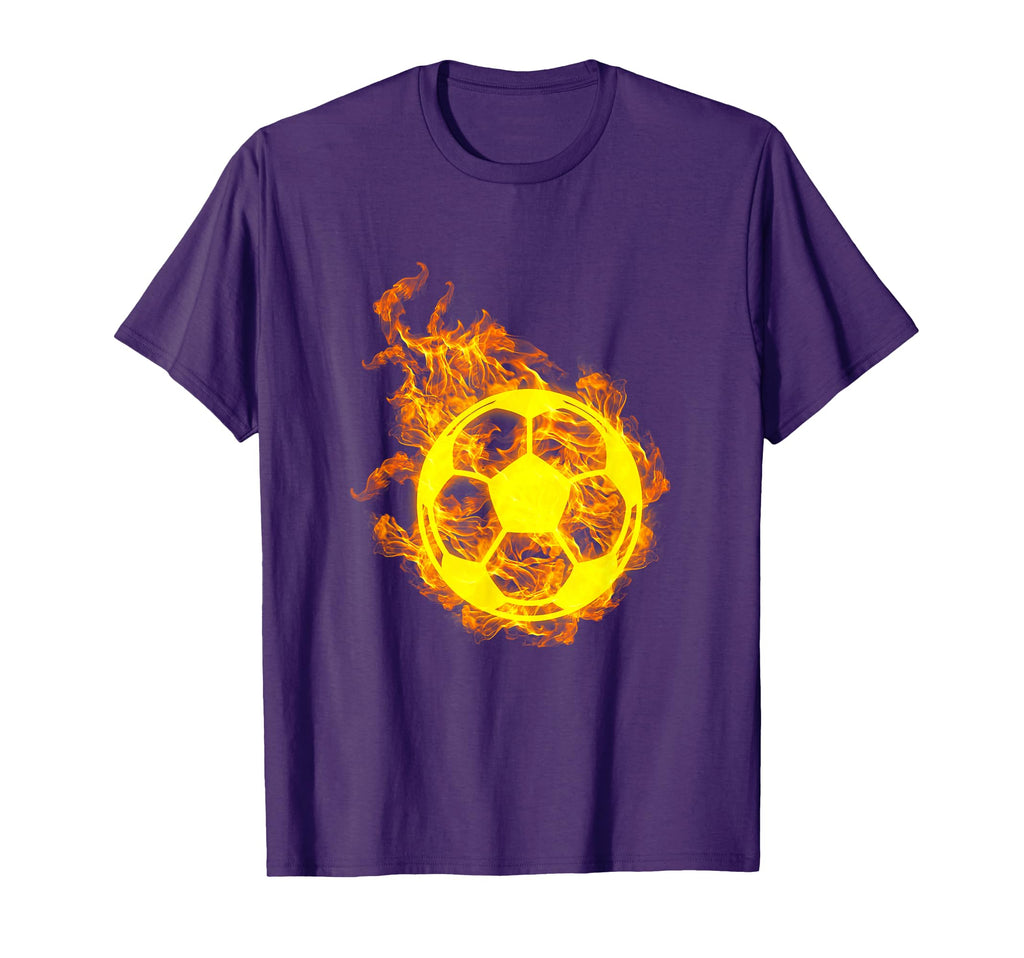 Fire Football Ball Flaming T-Shirt - Fun Novelty Design for Adults - T-Shirt, Sweatshirt, Hoodie