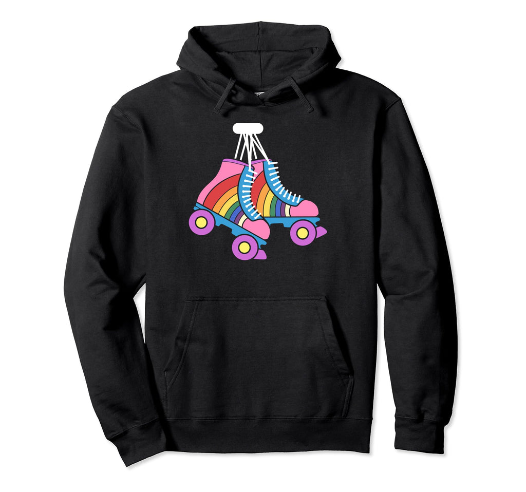 Roller Skates Rainbow Derby Skater Hoodie - Novelty Apparel Men Women - T-Shirt, Sweatshirt, Hoodie