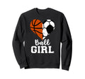 Ball Heart Funny Soccer Basketball Sweatshirt - Aesthetic Graphic Men Women - T-Shirt, Sweatshirt, Hoodie