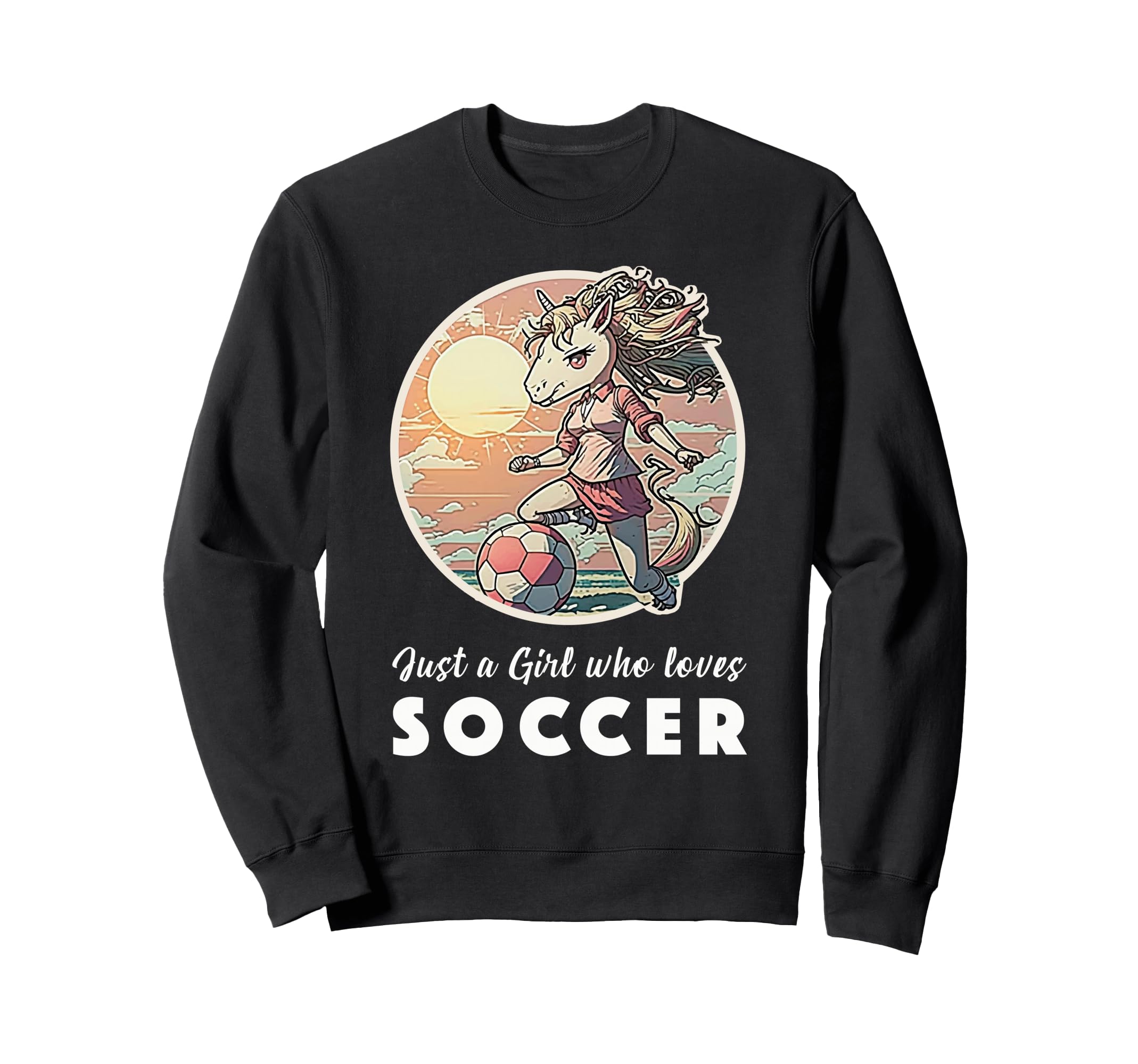 Soccer Anime Manga Unicorn Soccer Sweatshirt - Graphic Print for Adults - T-Shirt, Sweatshirt, Hoodie