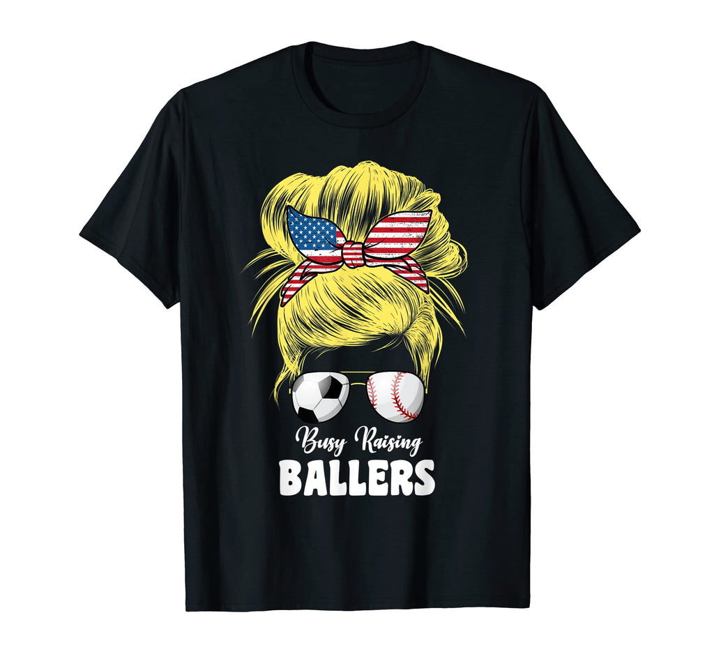Busy Raising Ballers Soccer And Baseball T-Shirt - Custom Art Print Unisex - T-Shirt, Sweatshirt, Hoodie