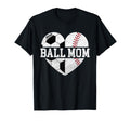 Ball Mom Heart Funny Baseball T-Shirt - Aesthetic Graphic for Adults - T-Shirt, Sweatshirt, Hoodie