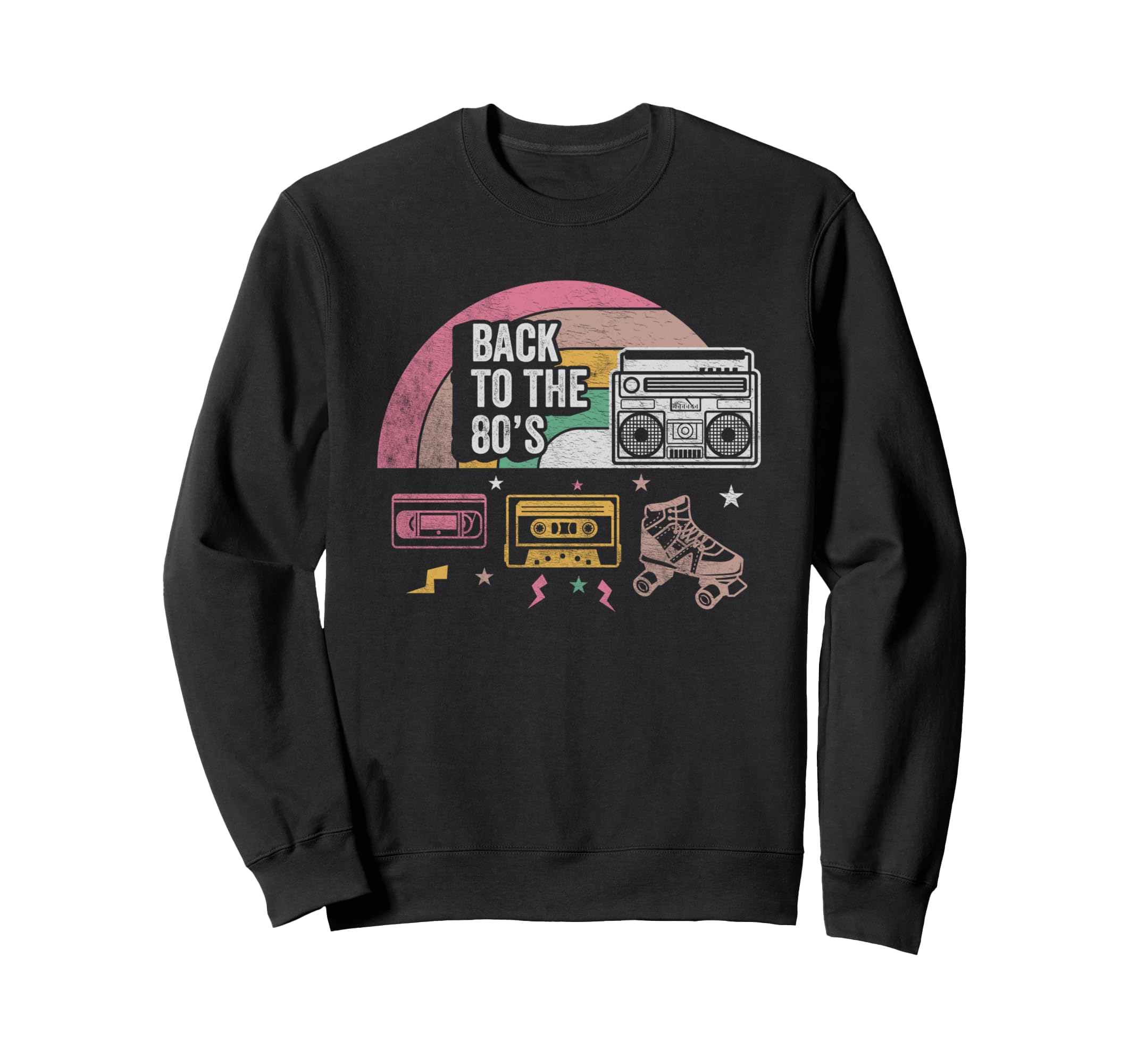 Back To 80S Boombox Roller Sweatshirt - Casual Everyday Wear Men Women - T-Shirt, Sweatshirt, Hoodie