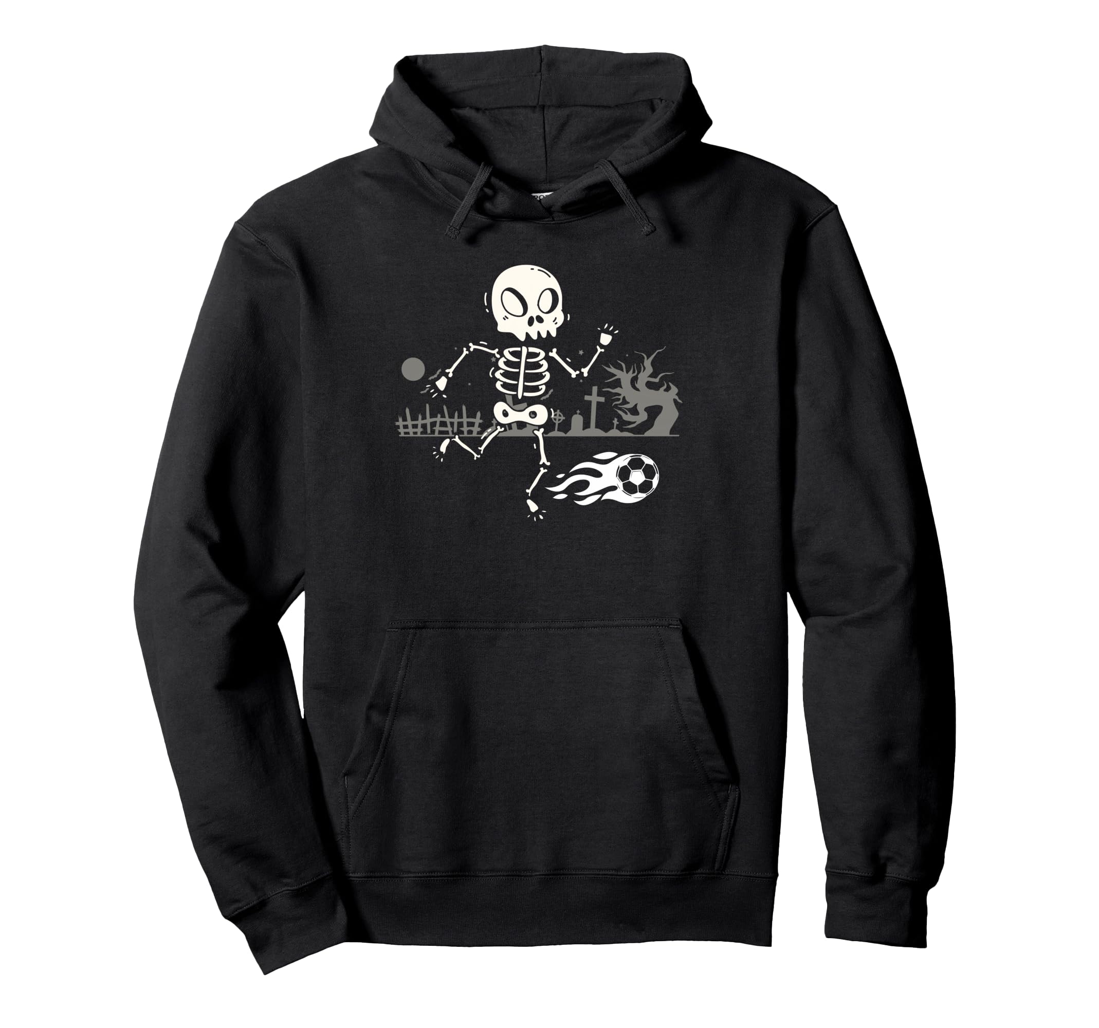 Skeleton Soccer Halloween Sport Player Hoodie - Graphic Print Unisex - T-Shirt, Sweatshirt, Hoodie