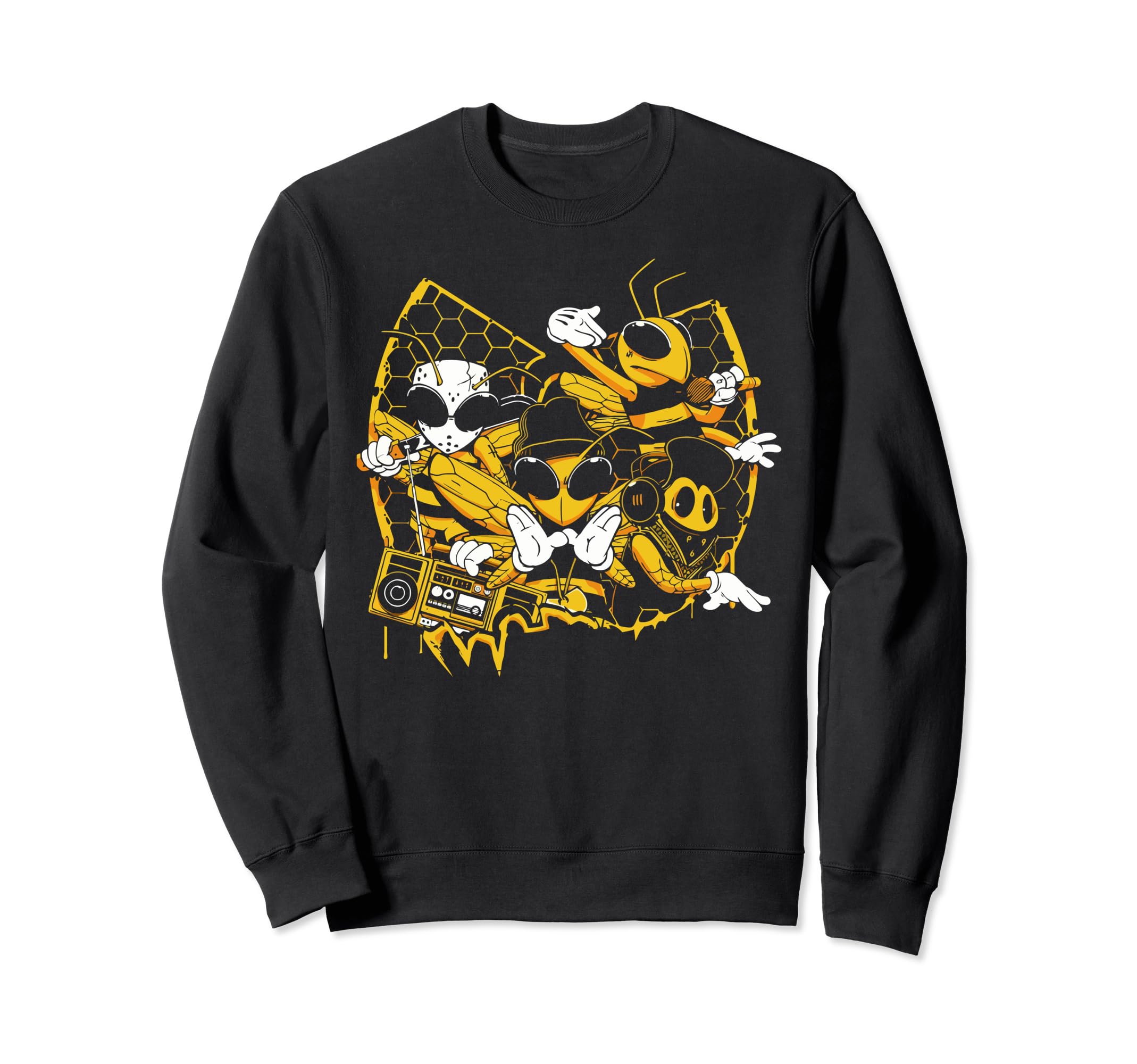 Bees Hip Hop Old School Rap Lover Sweatshirt - Graphic Print for Adults - T-Shirt, Sweatshirt, Hoodie