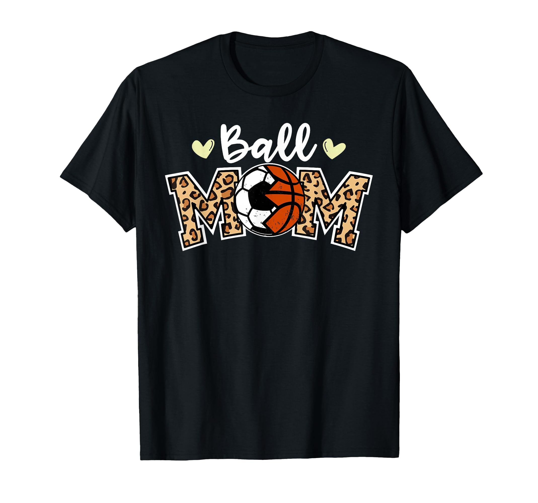 Ball Mom Leopard Funny Soccer T-Shirt - Unique Graphic for Adults - T-Shirt, Sweatshirt, Hoodie