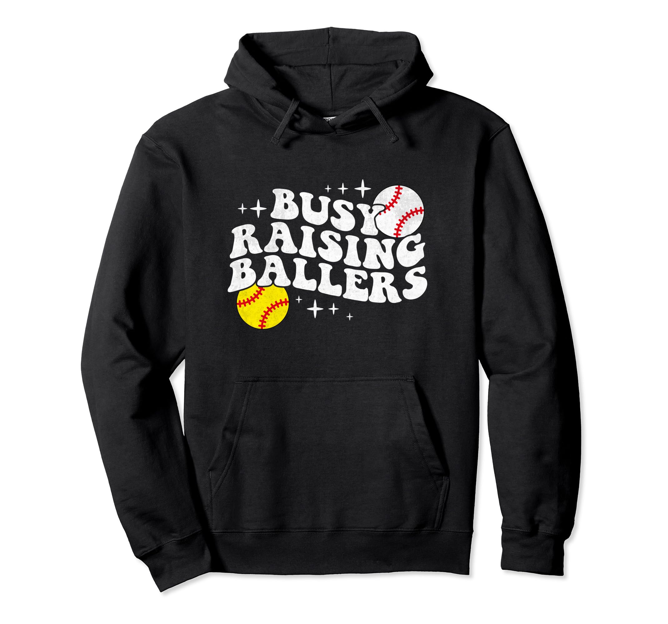 Busy Raising Ballers Softball Baseball Hoodie - Trendy Graphic for Adults - T-Shirt, Sweatshirt, Hoodie