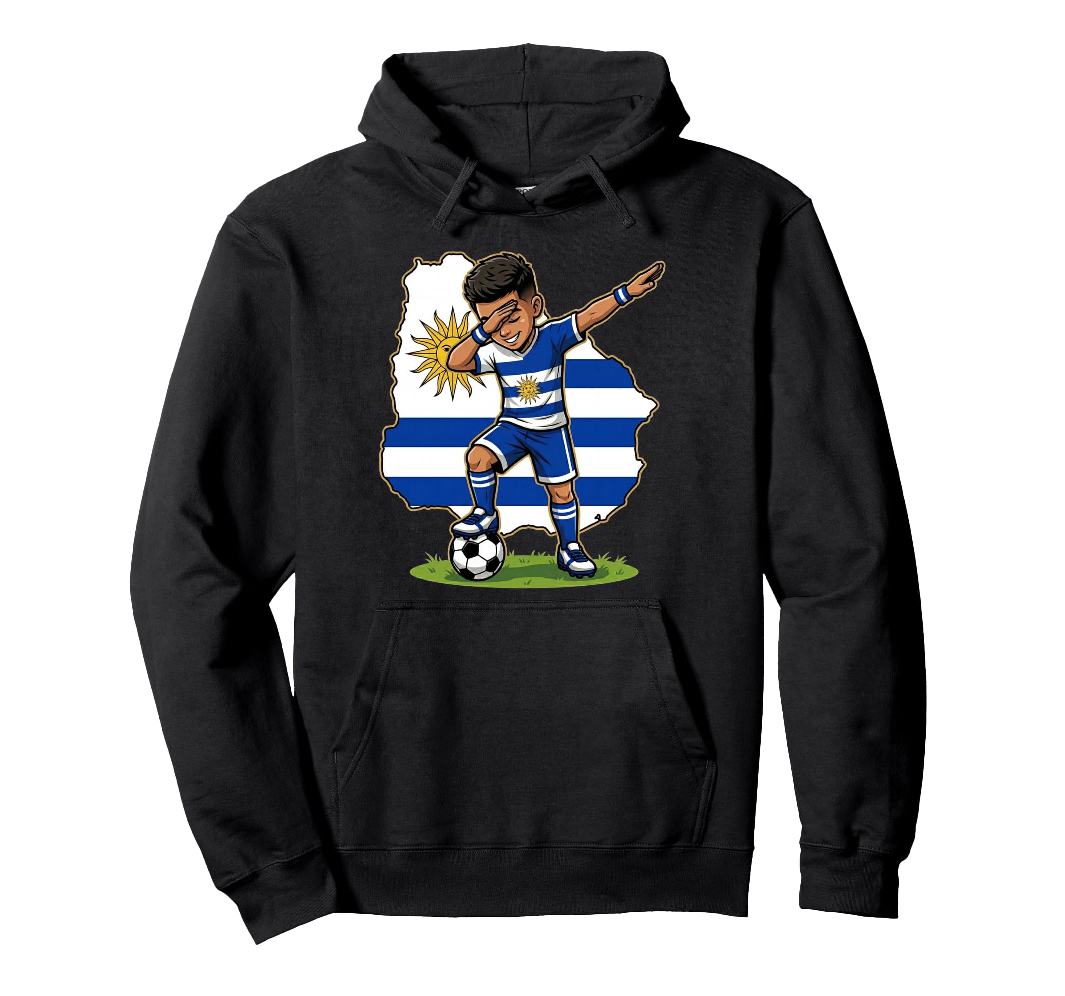 Uruguay Soccer Dab Flag Hoodie - Casual Everyday Wear Unisex - T-Shirt, Sweatshirt, Hoodie
