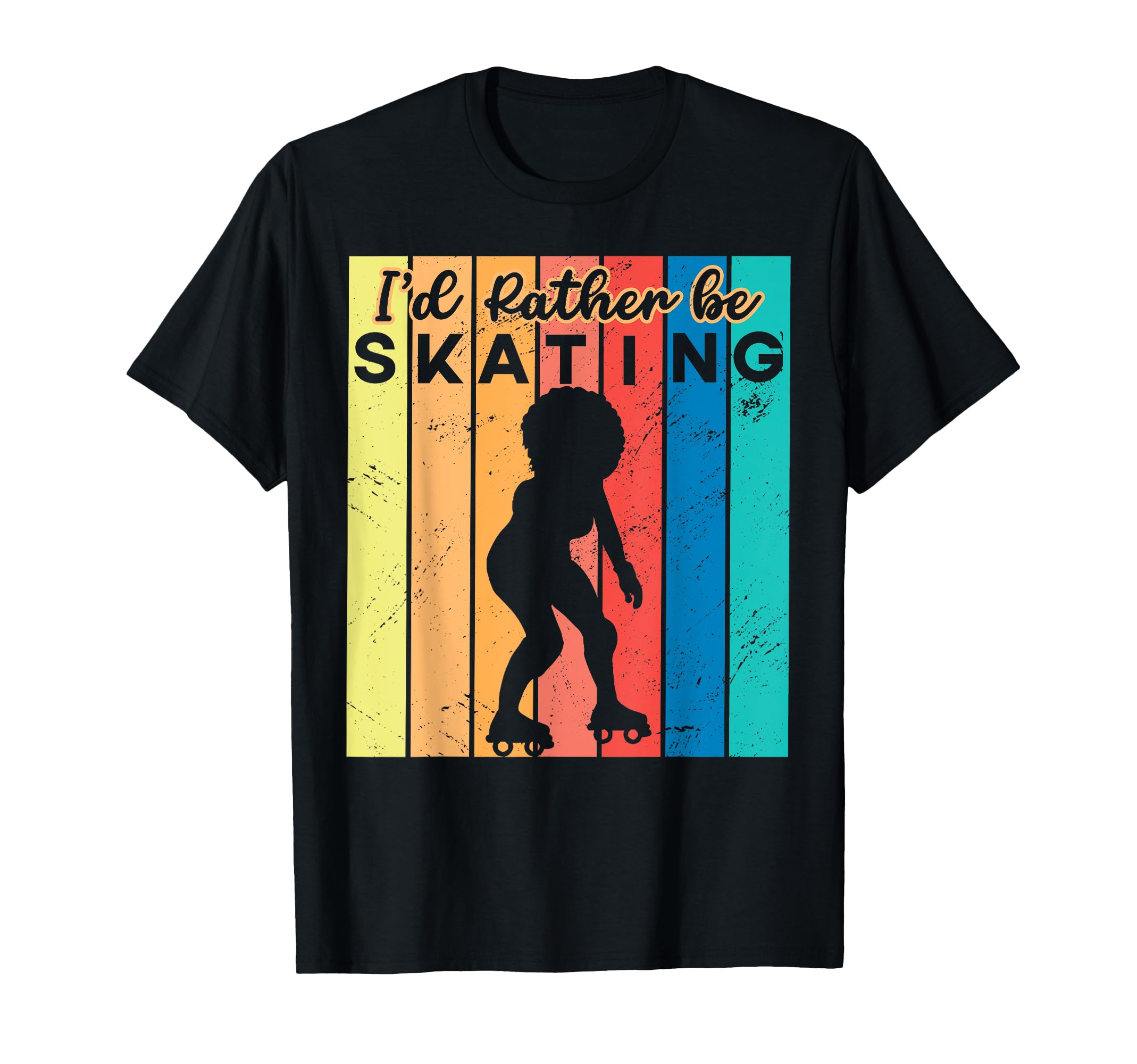 Roller Skating Skate 1970S Black Afro T-Shirt - Novelty Apparel for Adults - T-Shirt, Sweatshirt, Hoodie