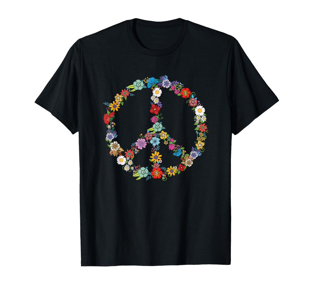 Love And Peace Flower Sign Hippie Lover T-Shirt - Minimalist Print Unisex - T-Shirt, Sweatshirt, Hoodie