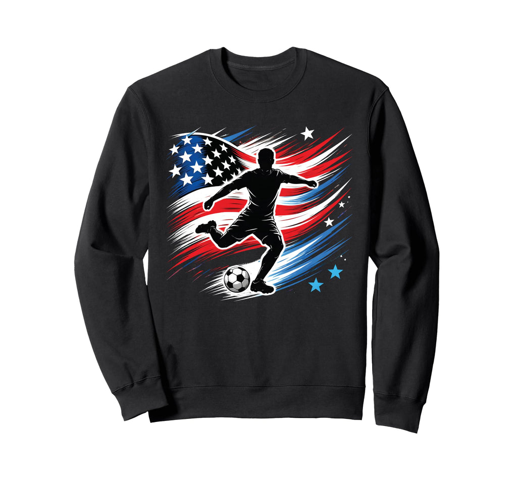Usa Patriotic Soccer Lover Dad Sweatshirt - Minimalist Print Men Women - T-Shirt, Sweatshirt, Hoodie