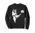 Funny Cat Soccer Ball Sweatshirt - Aesthetic Graphic Men Women - T-Shirt, Sweatshirt, Hoodie