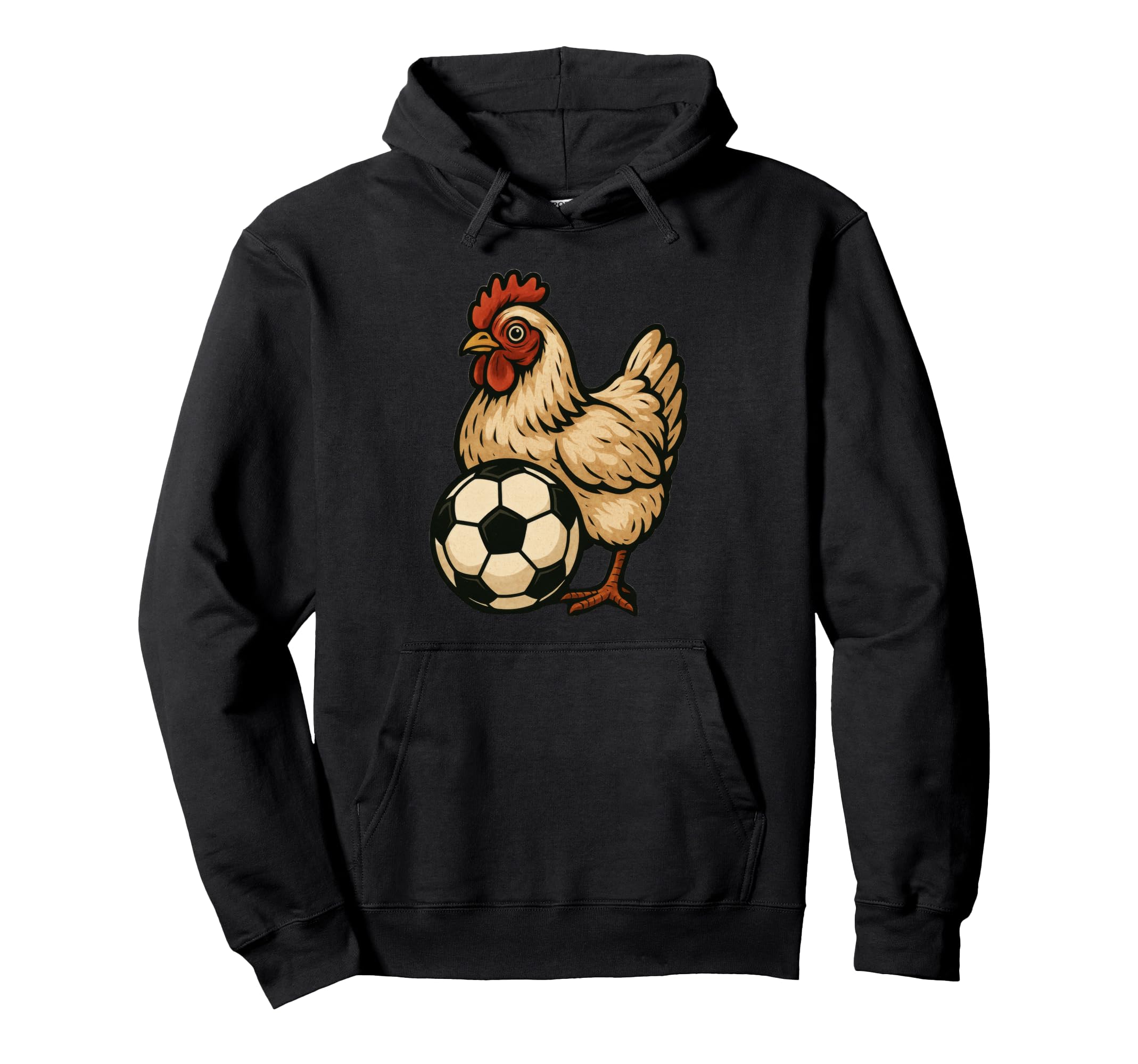 Funny Chicken Soccer Hoodie - Graphic Print Men Women - T-Shirt, Sweatshirt, Hoodie