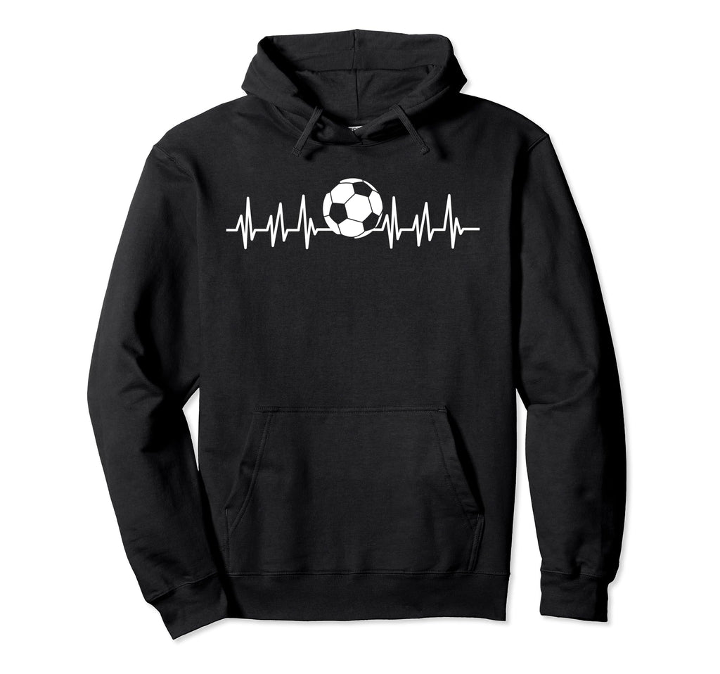 Heartbeat Ekg Heart Sports Soccer Hoodie - Fun Novelty Design for Adults - T-Shirt, Sweatshirt, Hoodie