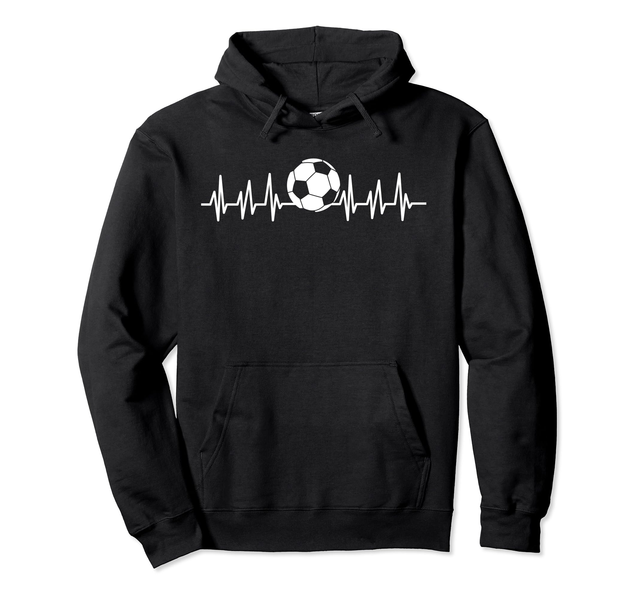 Heartbeat Ekg Heart Sports Soccer Hoodie - Fun Novelty Design for Adults - T-Shirt, Sweatshirt, Hoodie