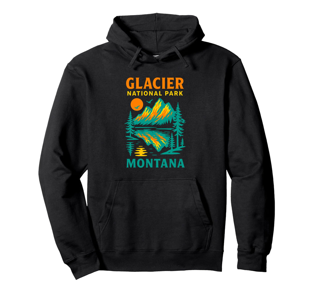 Glacier National Park Montana Outdoor Hoodie - Novelty Apparel for Adults - T-Shirt, Sweatshirt, Hoodie