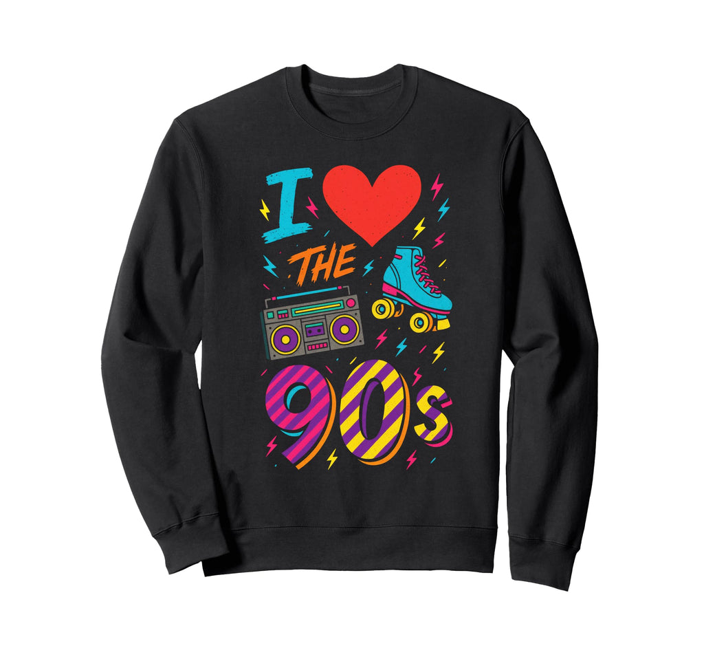 I Heart 90S 90S Roller Skate Sweatshirt - Fun Novelty Design Unisex - T-Shirt, Sweatshirt, Hoodie
