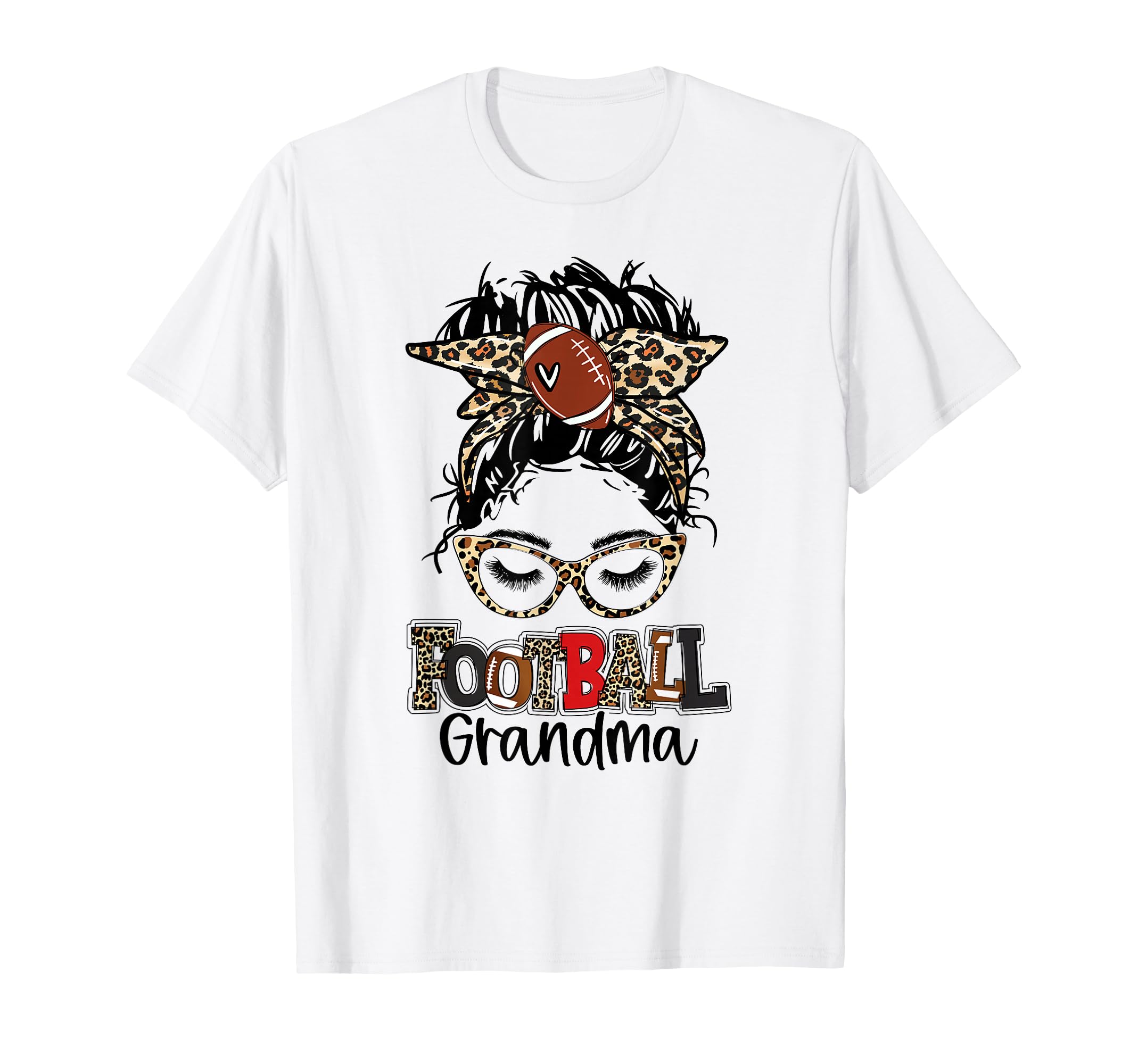 Leopard Messy Bun Grandma Life T-Shirt - Novelty Apparel Men Women - T-Shirt, Sweatshirt, Hoodie