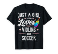 Just Who Loves Violins And Soccer Gift T-Shirt - Graphic Print for Adults - T-Shirt, Sweatshirt, Hoodie