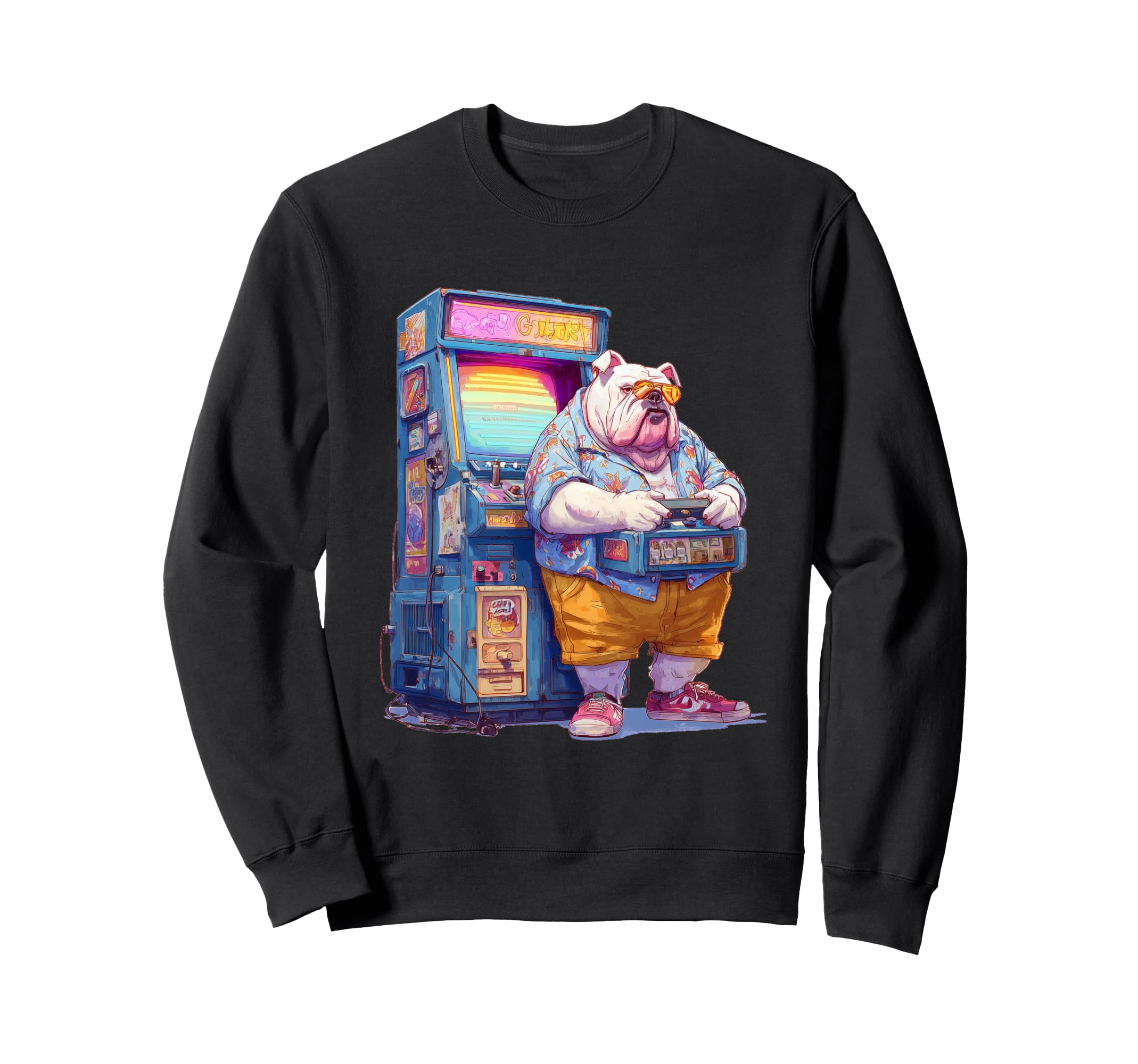 Funny English Bulldog Gamer Sweatshirt - Casual Everyday Wear Men Women - T-Shirt, Sweatshirt, Hoodie