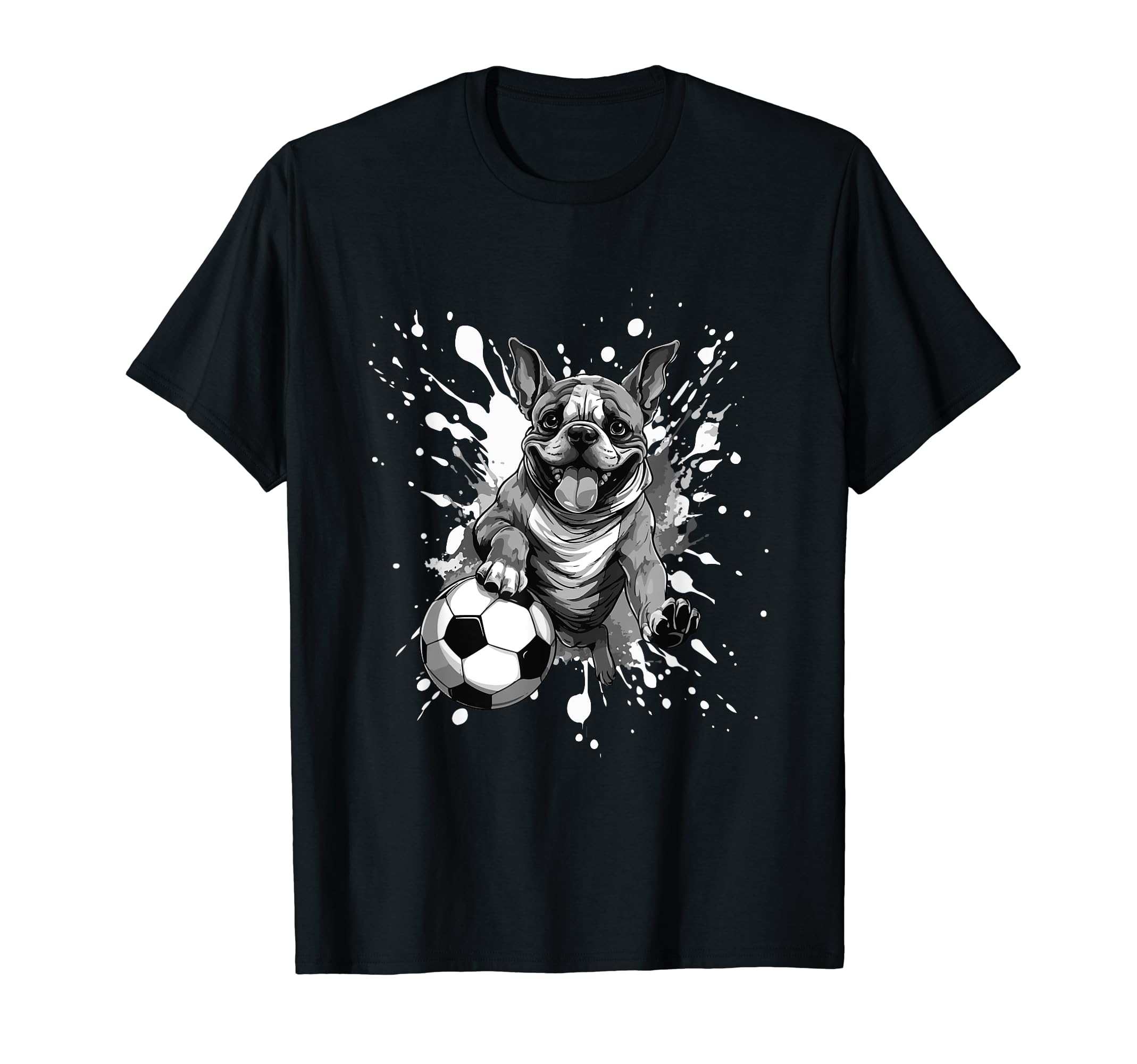 French Bulldog Dog Playing Soccer Sports T-Shirt - Graphic Print Unisex - T-Shirt, Sweatshirt, Hoodie