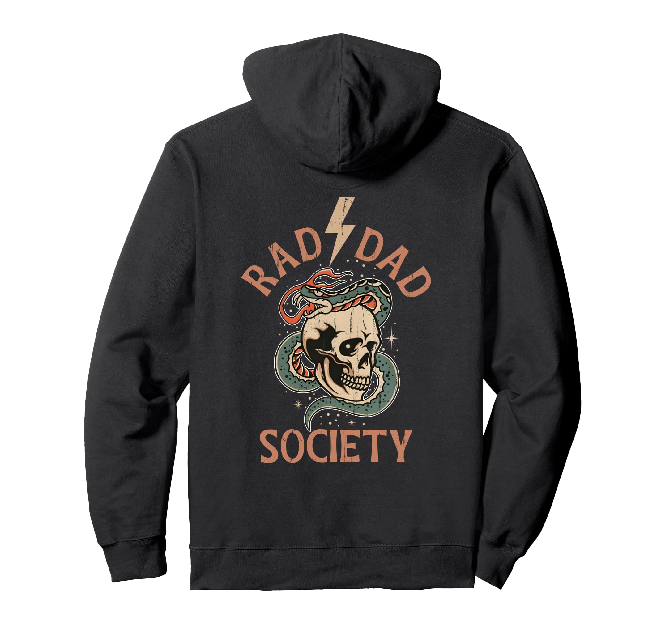 Rad Dad Society Dad Club Dad Life Back Hoodie - Minimalist Print for Adults - T-Shirt, Sweatshirt, Hoodie