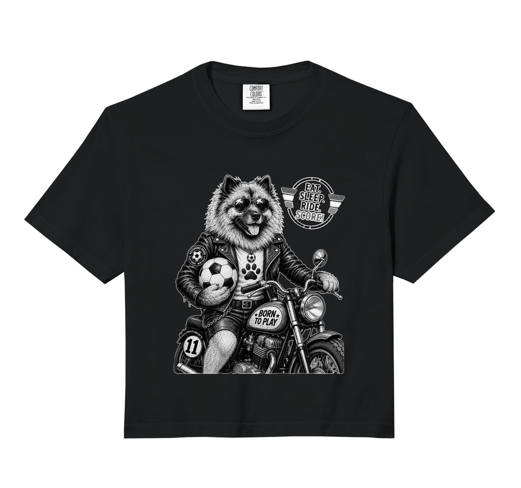 Keeshond Motorbike Love Footbal Soccer Hoodie - Trendy Graphic Unisex - T-Shirt, Sweatshirt, Hoodie
