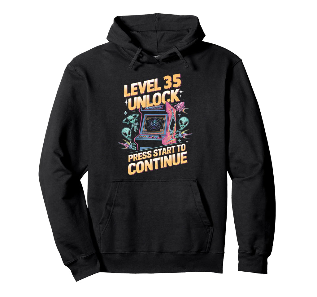Level 35 Unlock Birthday Gamer 35 Hoodie - Casual Everyday Wear Men Women - T-Shirt, Sweatshirt, Hoodie