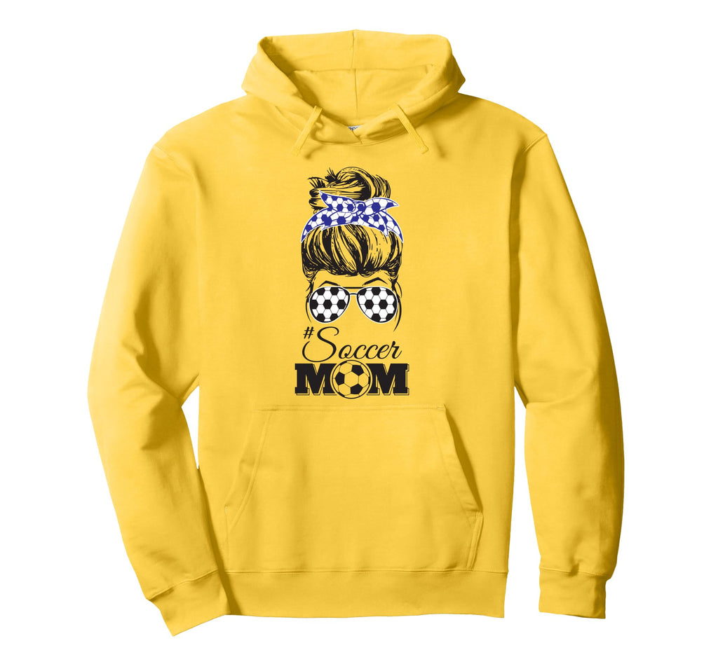 Soccer Mom Messy Bun Glasses Funny Hoodie - Novelty Apparel for Adults - T-Shirt, Sweatshirt, Hoodie