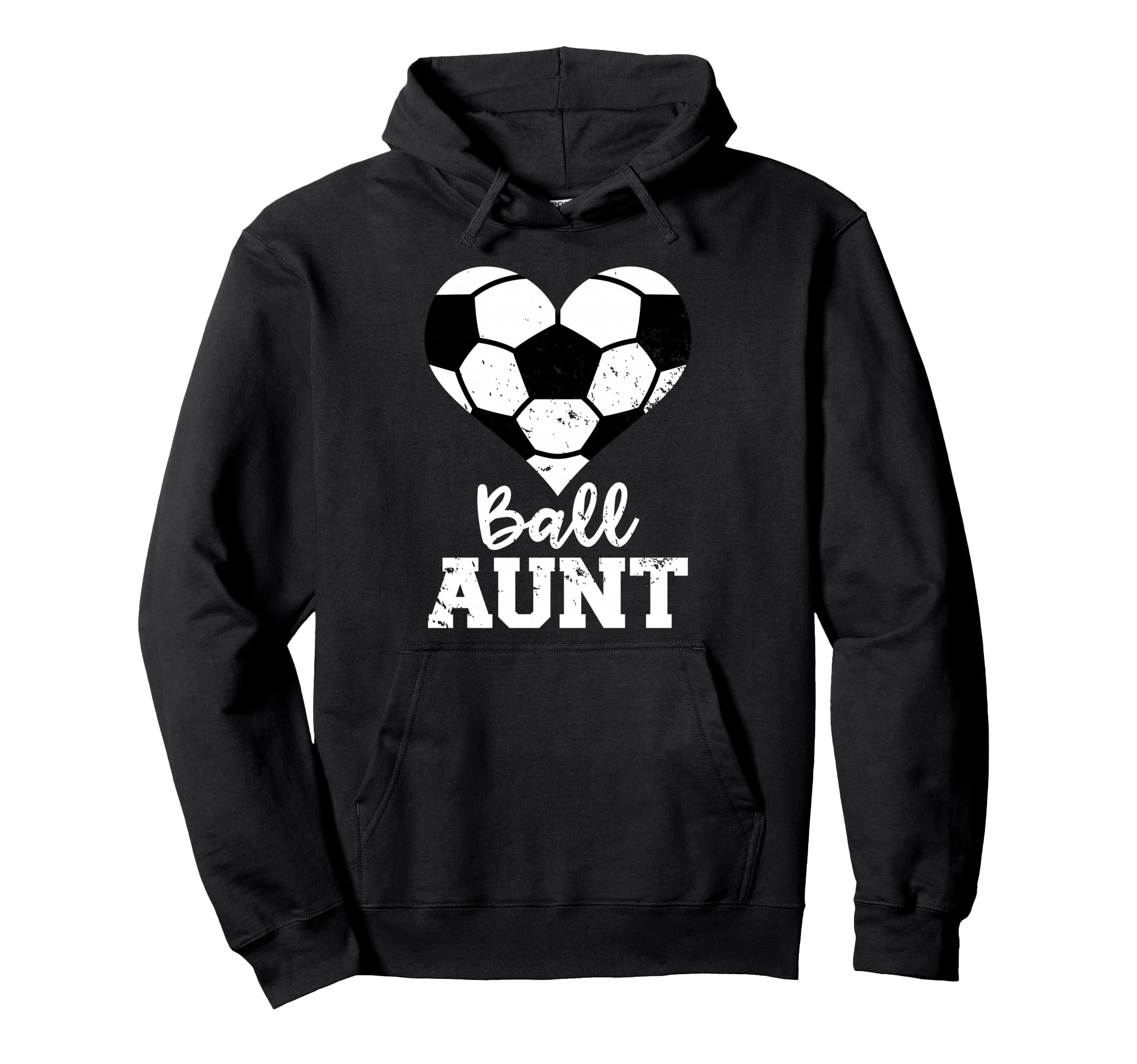 Ball Aunt Heart Funny Soccer Aunt Hoodie - Novelty Apparel Men Women - T-Shirt, Sweatshirt, Hoodie
