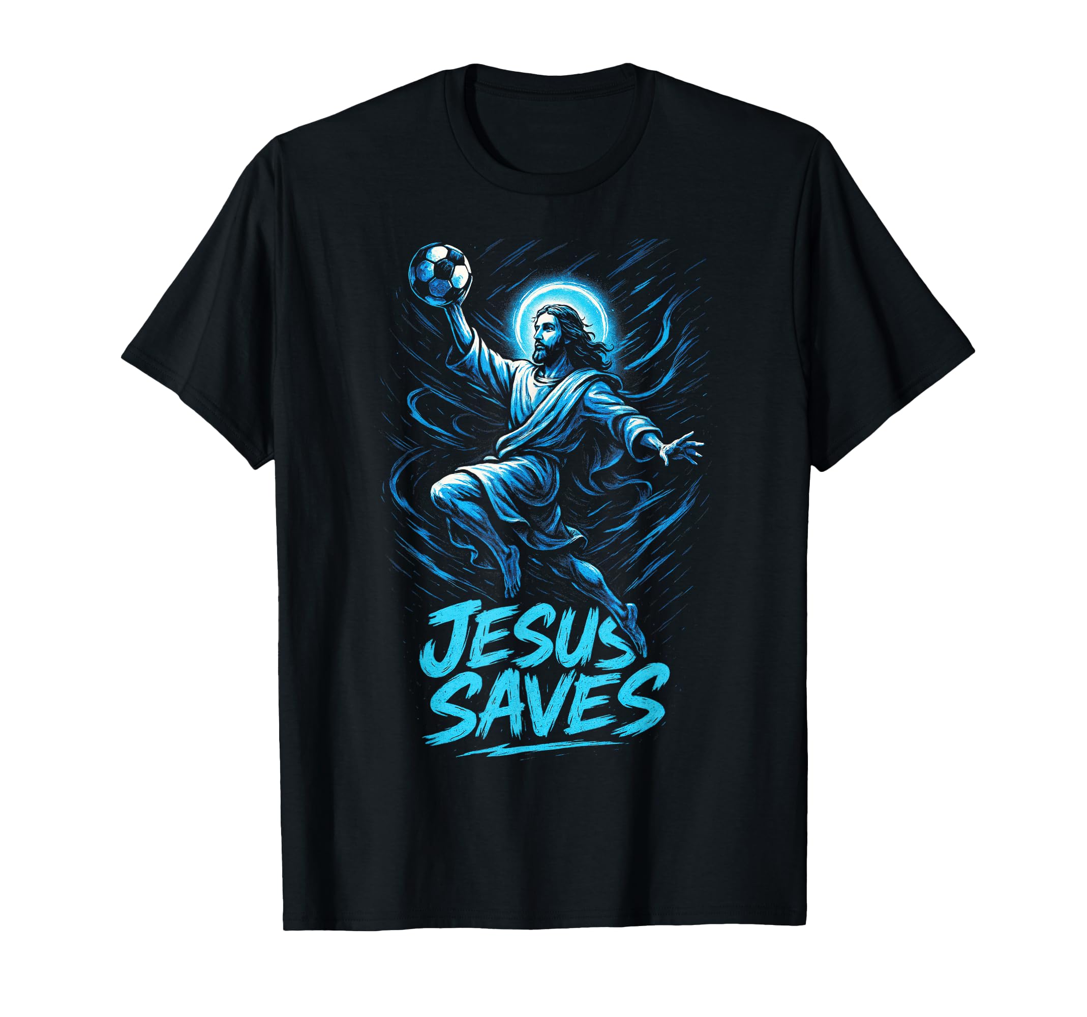 Jesus Saves Soccer Christian Goalkeeper T-Shirt - Custom Art Print Unisex - T-Shirt, Sweatshirt, Hoodie