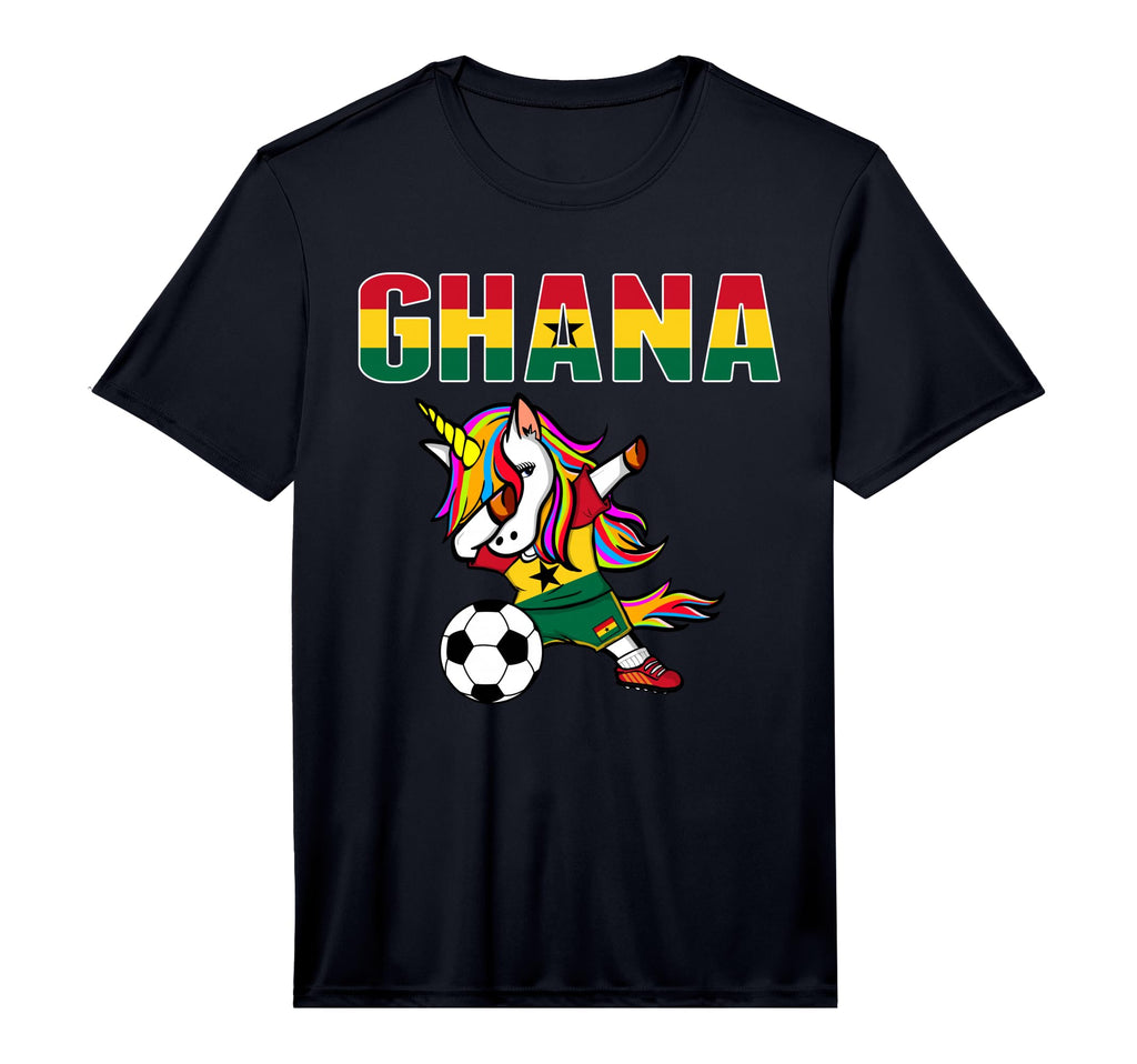Dabbing Unicorn Ghana Soccer Fans T-Shirt - Minimalist Print Men Women - T-Shirt, Sweatshirt, Hoodie