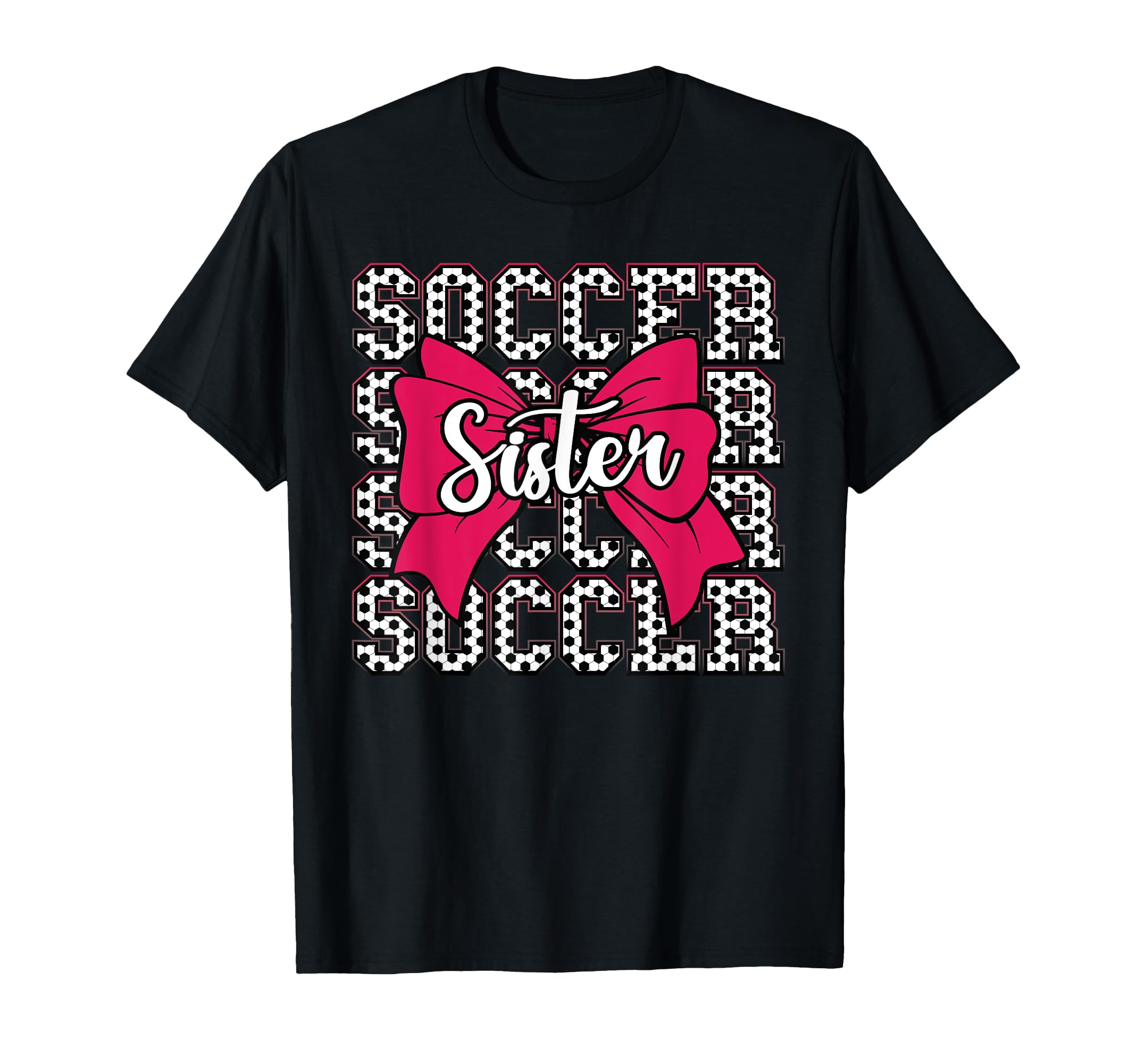 Cheer Soccer Sister Bow Sport T-Shirt - Minimalist Print for Adults - T-Shirt, Sweatshirt, Hoodie