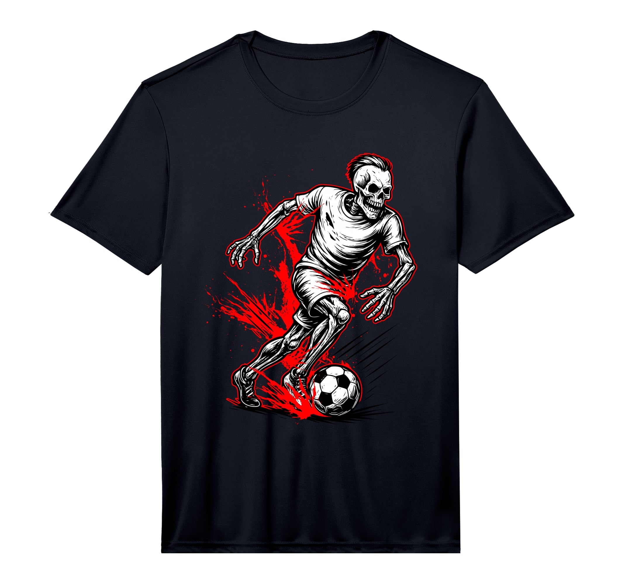 Skeleton Soccer Player Spooky Halloween T-Shirt - Unique Graphic Men Women - T-Shirt, Sweatshirt, Hoodie