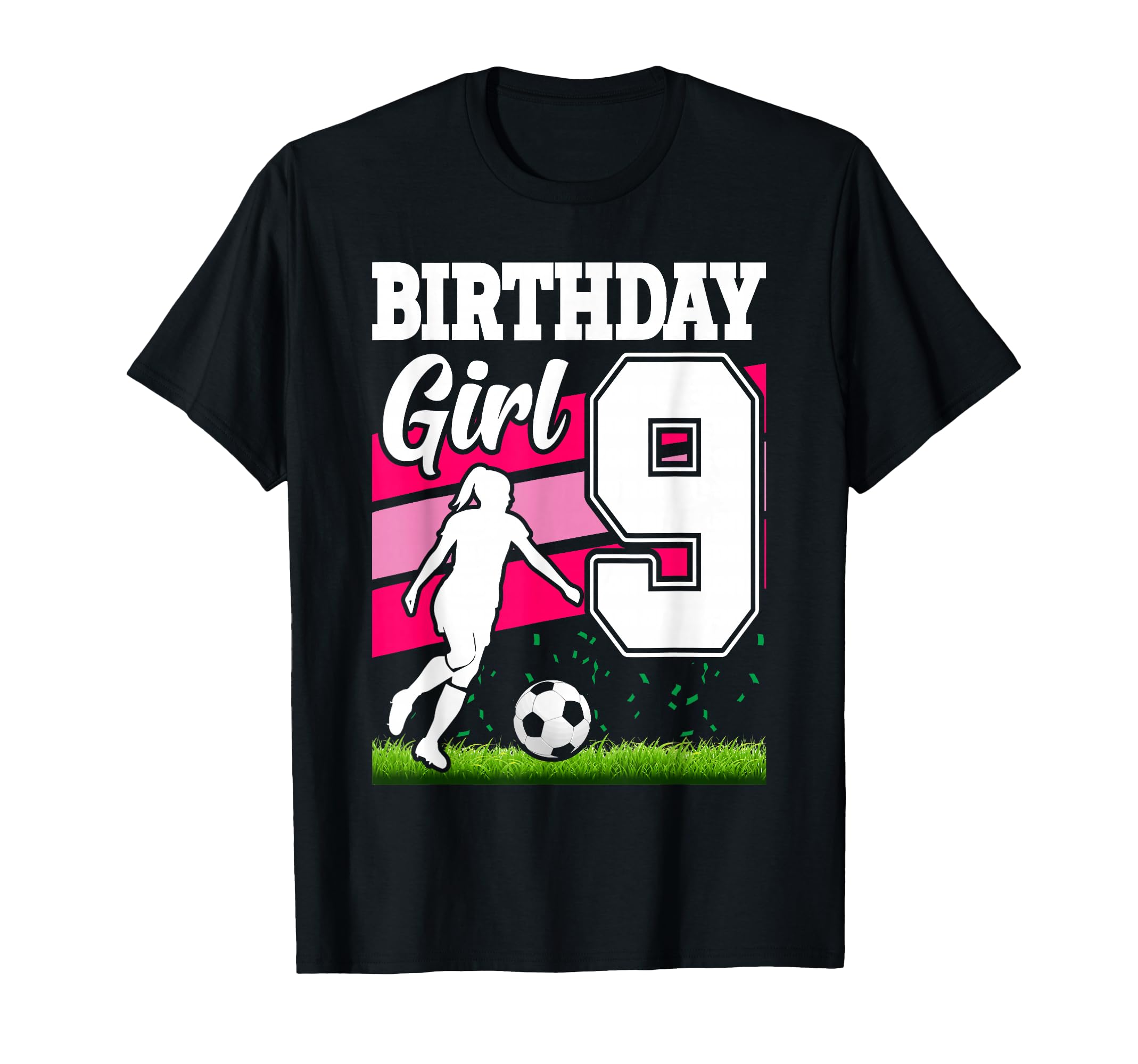 9 Year Old Soccer Birthday Party Theme T-Shirt - Custom Art Print Unisex - T-Shirt, Sweatshirt, Hoodie