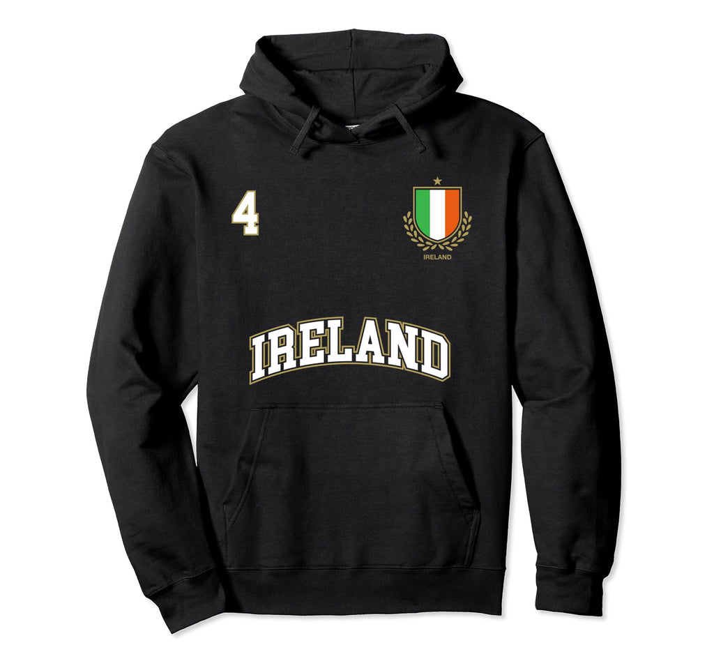 Ireland Number 4 Soccer Team Sports Hoodie - Trendy Graphic for Adults - T-Shirt, Sweatshirt, Hoodie