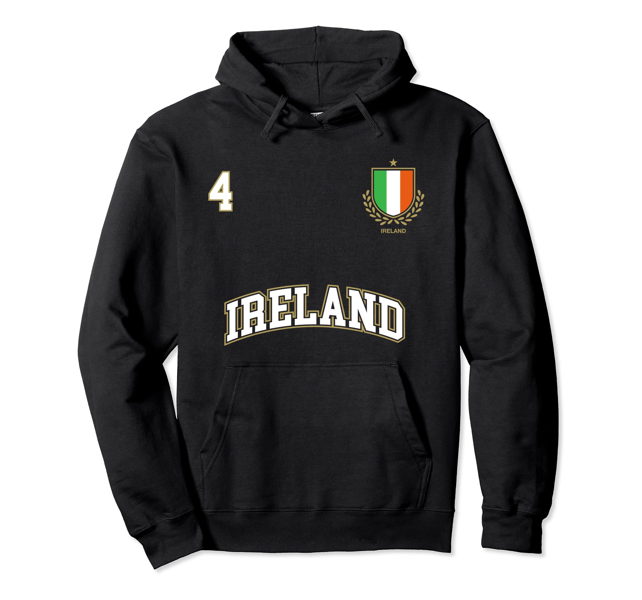 Ireland Number 4 Soccer Team Sports Hoodie - Trendy Graphic for Adults - T-Shirt, Sweatshirt, Hoodie