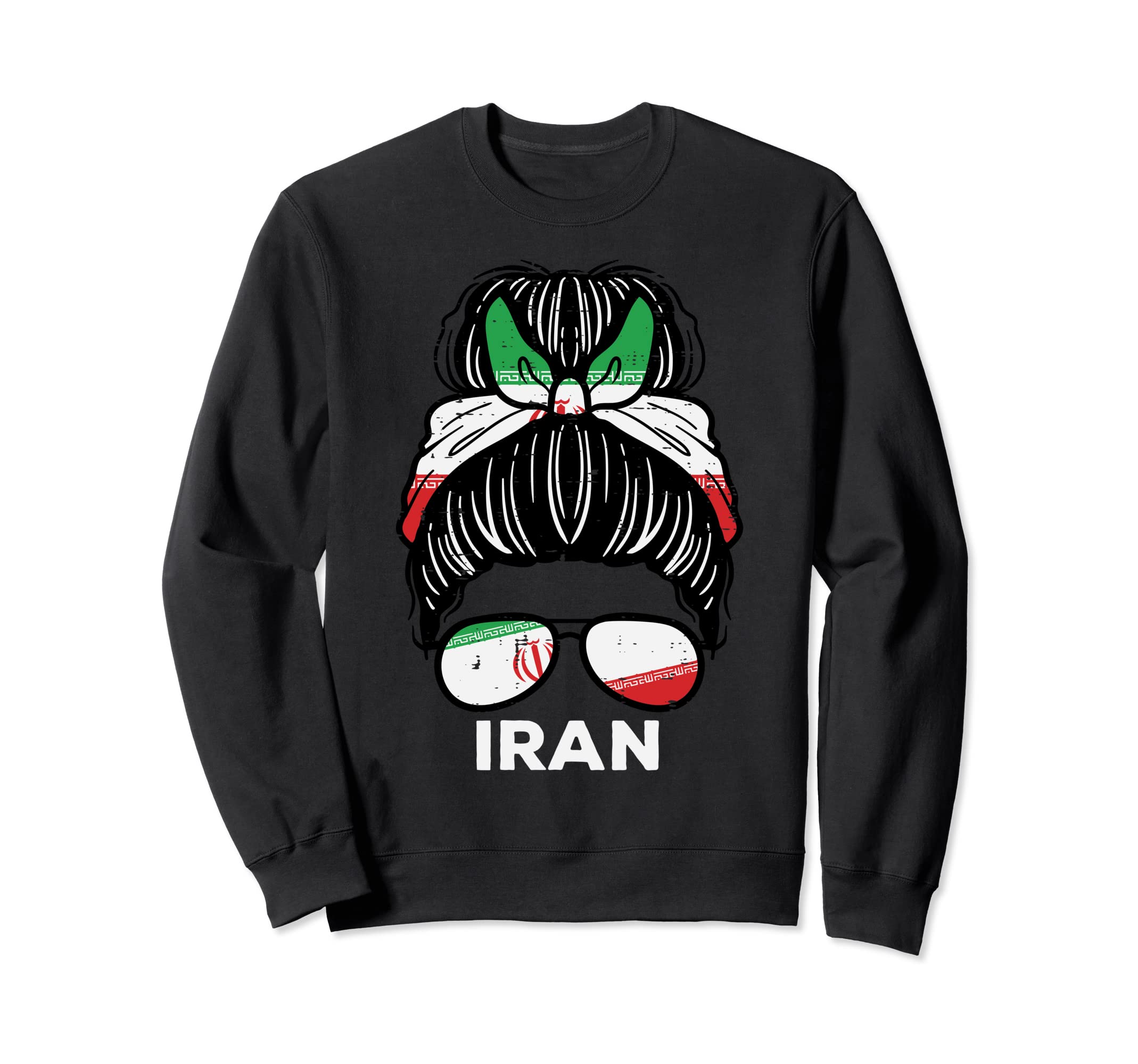 Iran Flag Iranian Hairbun Football Sweatshirt - Novelty Apparel Unisex - T-Shirt, Sweatshirt, Hoodie