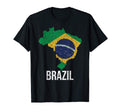Brazil Brazilian Flag Map Soccer T-Shirt - Unique Graphic Men Women - T-Shirt, Sweatshirt, Hoodie