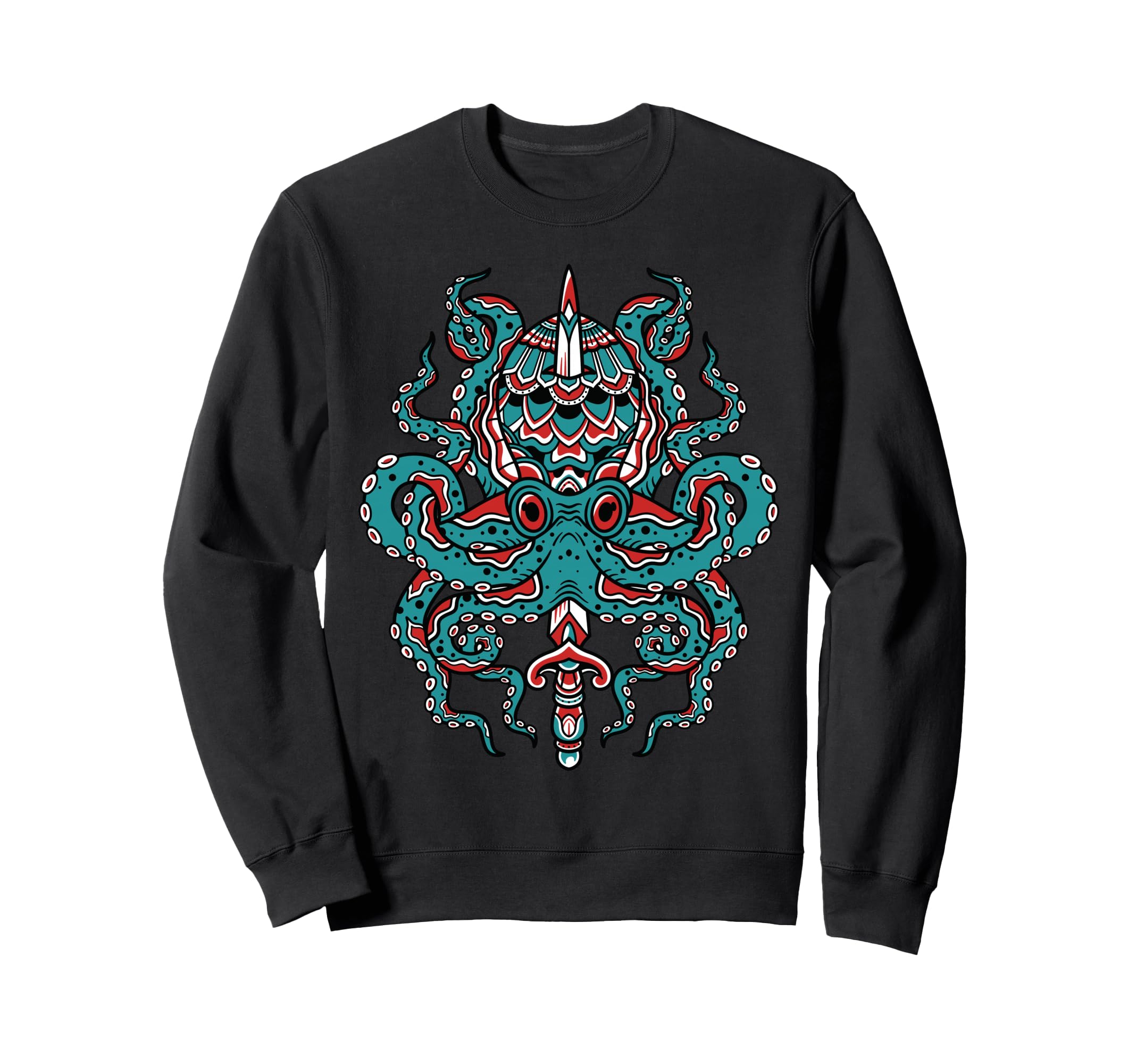 Octopus Traditional Tattoo Flash Sweatshirt - Trendy Graphic Men Women - T-Shirt, Sweatshirt, Hoodie