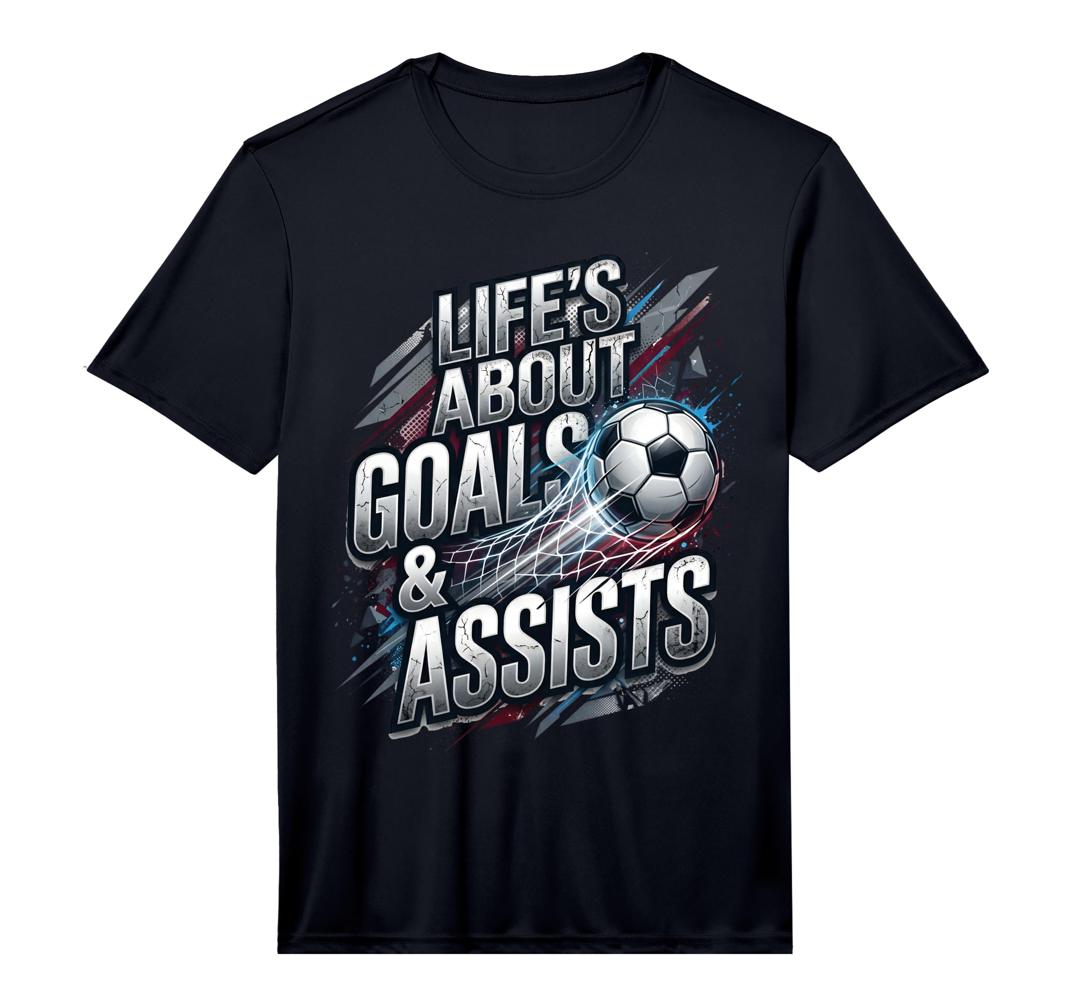 Lifes About Goals And Assist Soccer Lovers T-Shirt - Graphic Print Unisex - T-Shirt, Sweatshirt, Hoodie