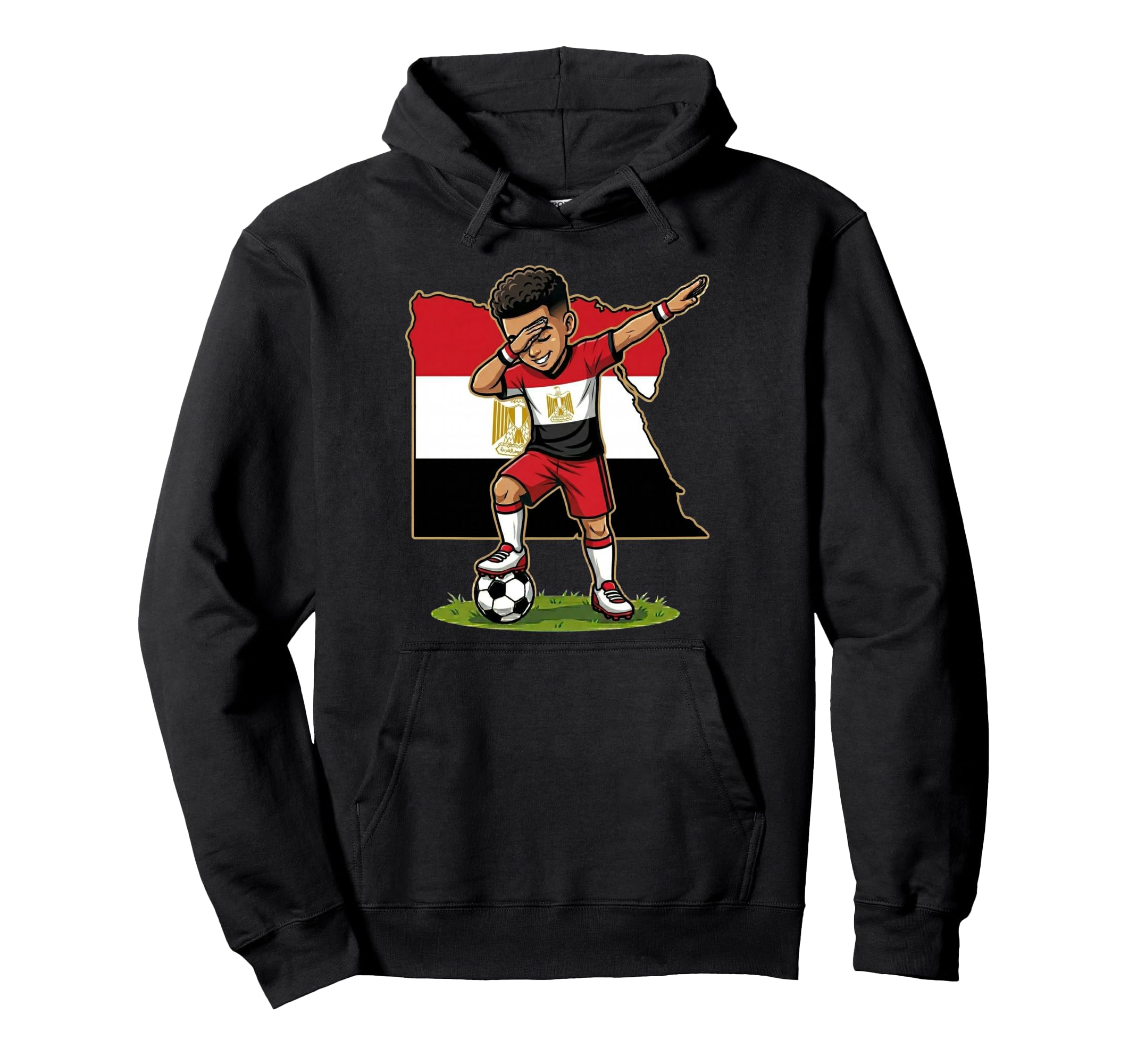 Dabbing Soccer Egypt Jersey Egyptians Hoodie - Custom Art Print for Adults - T-Shirt, Sweatshirt, Hoodie