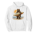 California Surf Bear Beach Coastal Summer Hoodie - Unique Graphic Men Women - T-Shirt, Sweatshirt, Hoodie