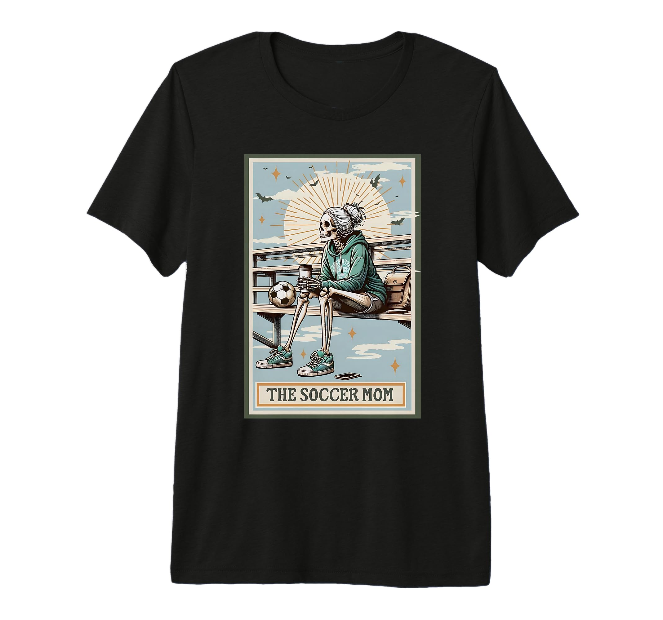 Soccer Mom Skeleton Tarot Card T-Shirt - Fun Novelty Design for Adults - T-Shirt, Sweatshirt, Hoodie
