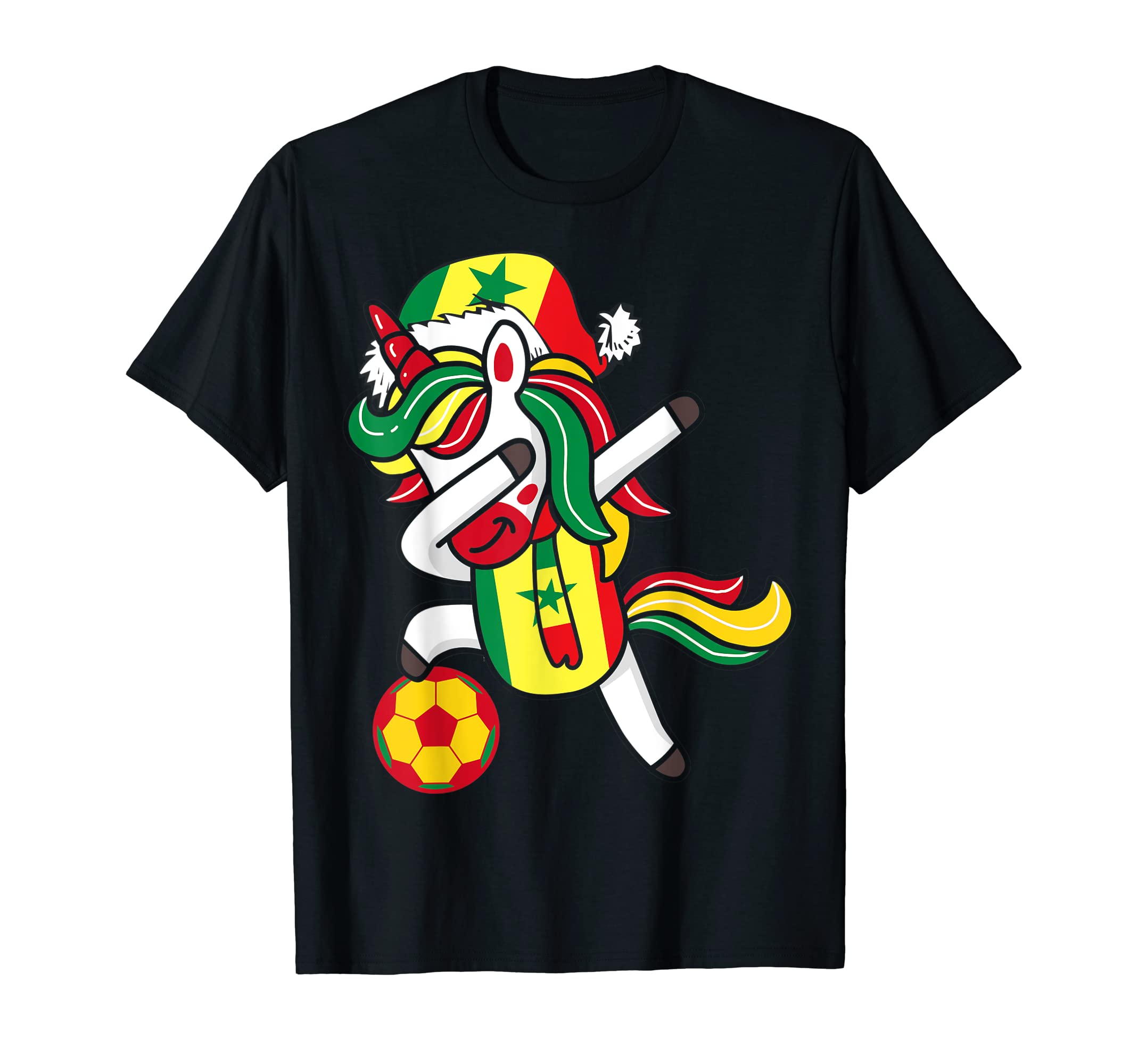 Soccer Dabbing Unicorn Hat Senegal T-Shirt - Streetwear Style for Adults - T-Shirt, Sweatshirt, Hoodie