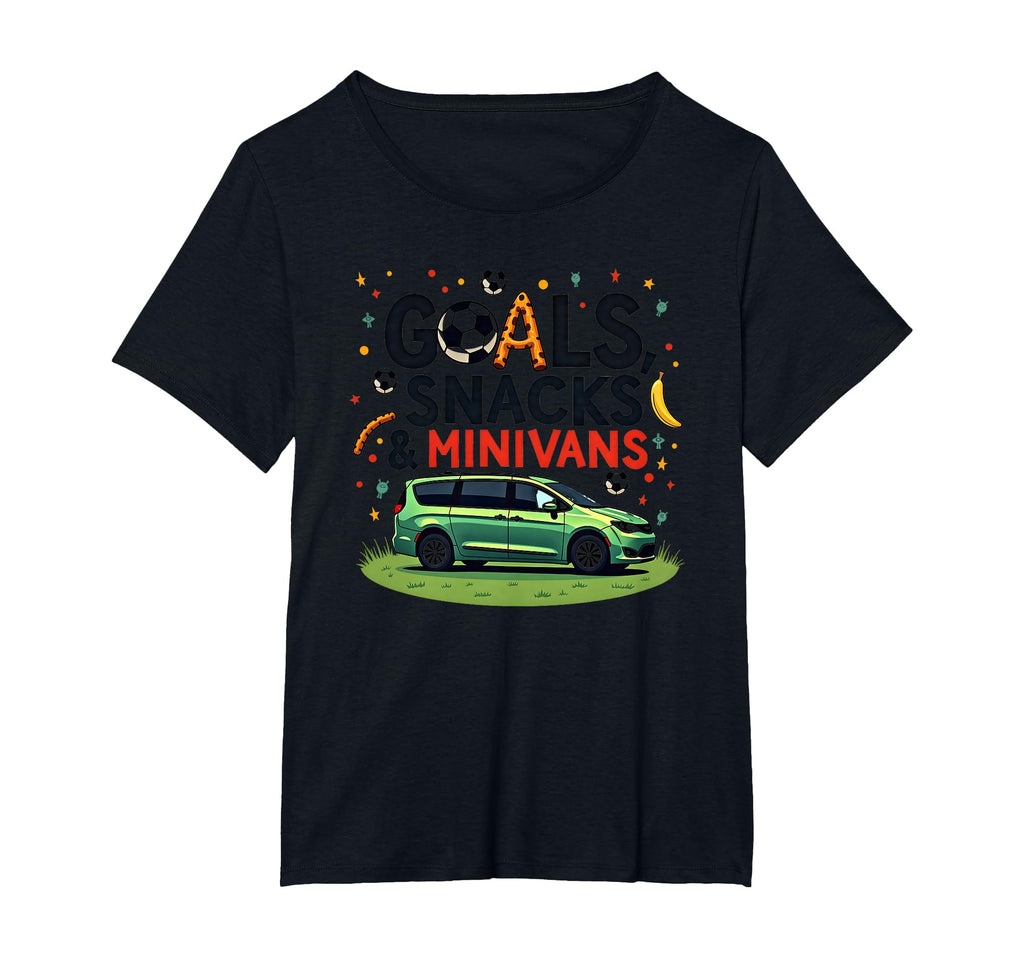 Goals Snacks Minivans Soccer Mom T-Shirt - Fun Novelty Design for Adults - T-Shirt, Sweatshirt, Hoodie