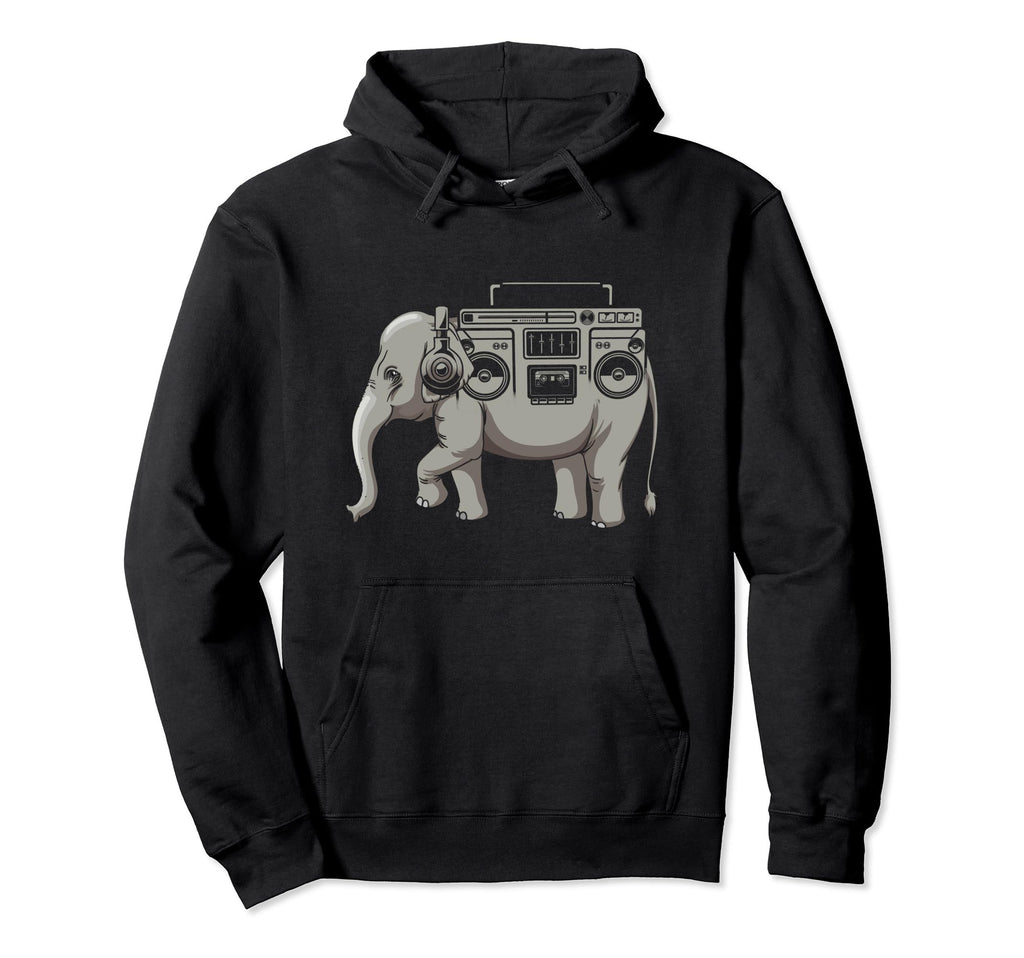 Ghetto Blaster Elephant Boombox Hoodie - Streetwear Style for Adults - T-Shirt, Sweatshirt, Hoodie