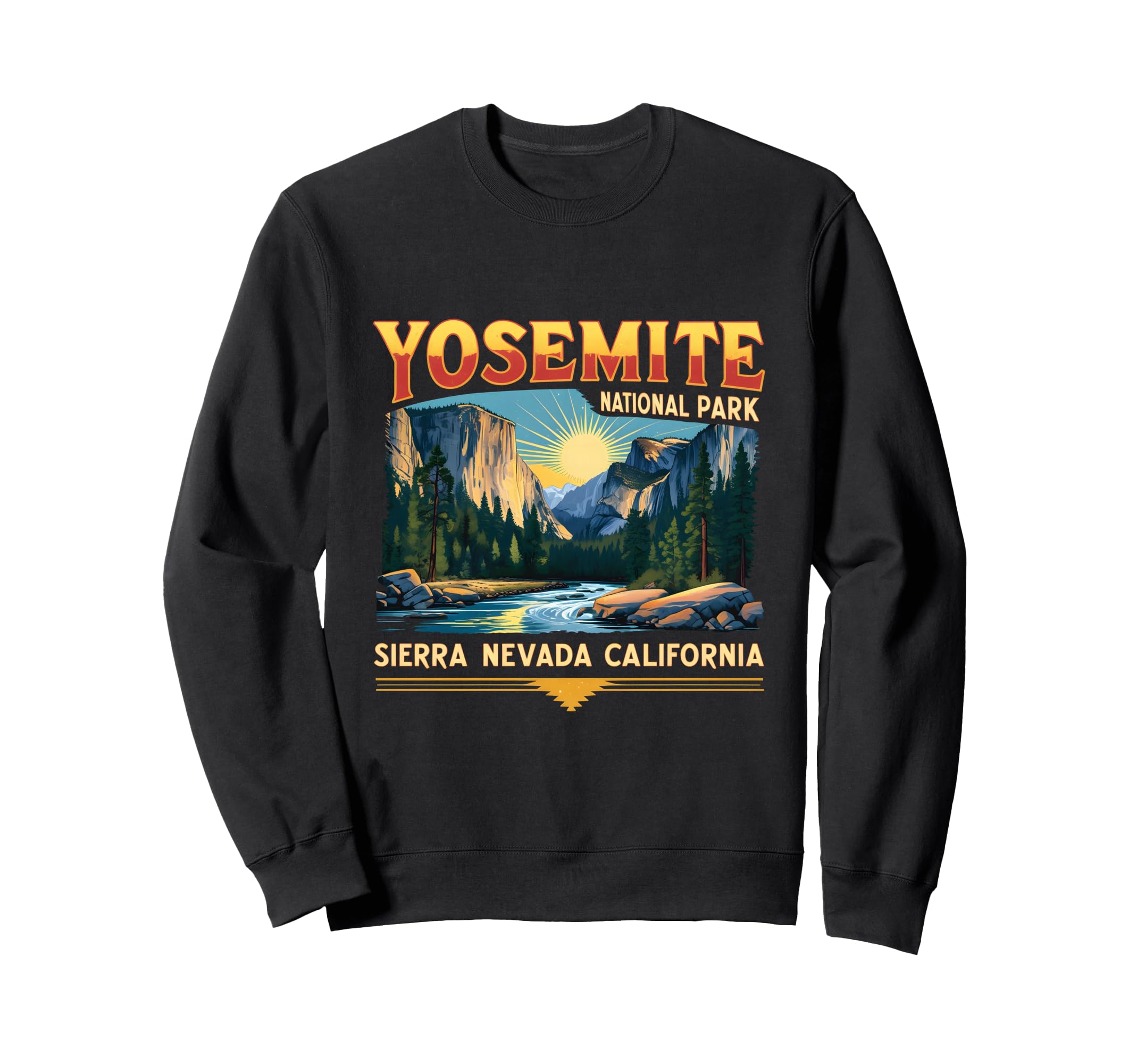Yosemite National Park Sierra Nevada Sweatshirt - Minimalist Print Unisex - T-Shirt, Sweatshirt, Hoodie