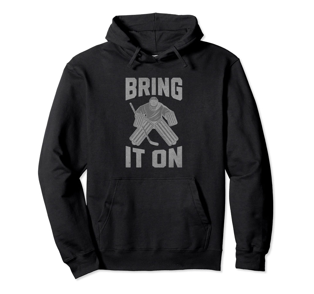 Distressed Ice Hockey Goalie Player Hoodie - Fun Novelty Design for Adults - T-Shirt, Sweatshirt, Hoodie